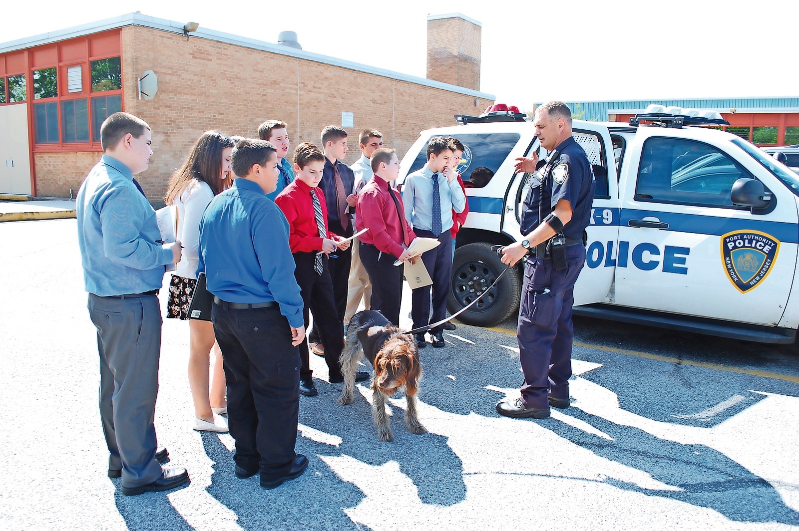 Seaford Middle School eighth-graders got to meet Officer Karl Kuhnle and police dog Bori at the annual Career Day program on May 19.