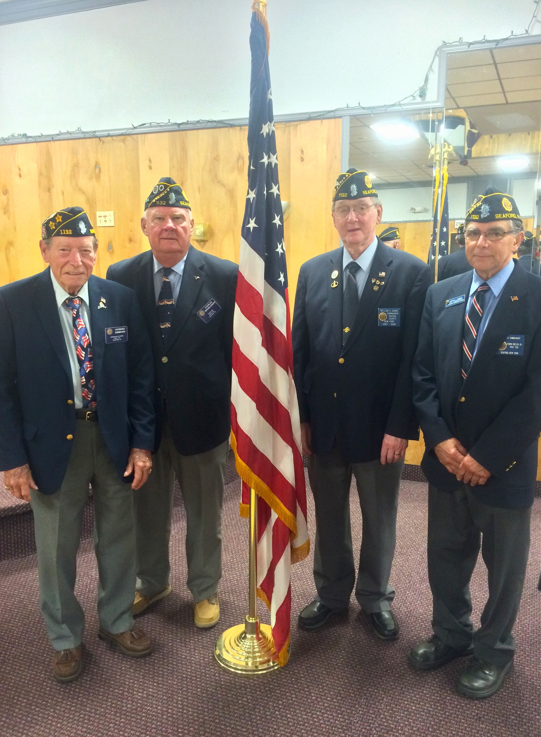 Howard Simmons, left, Chaplain Charles Wroblewski, Post Commander Bill Harms and Third Vice Commander Charles Sammut, plan to commemorate Flag Day.