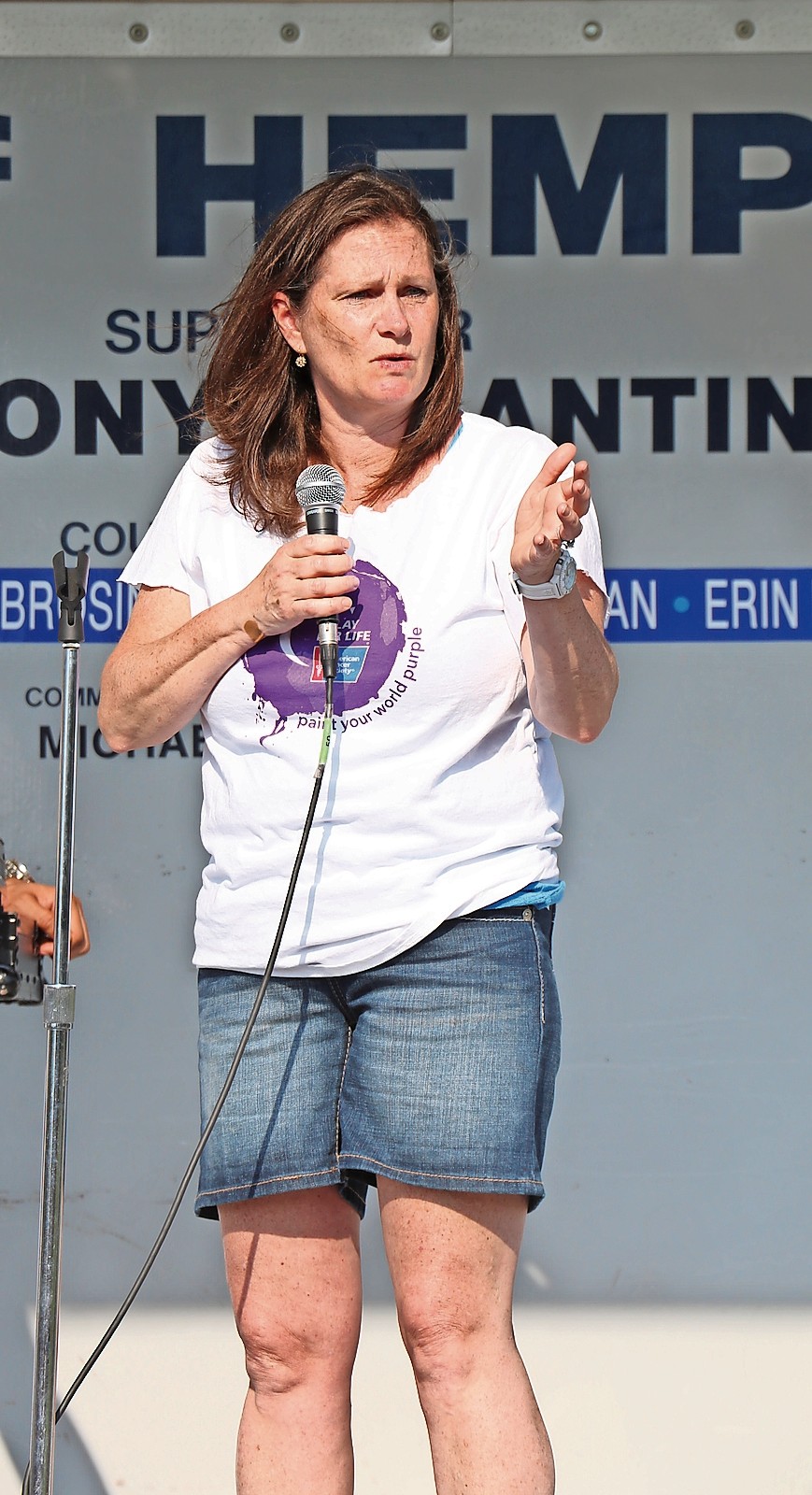 Terry Gough was the keynote speaker, who shared her story about surviving her battle with cancer at Seaford Relay for Life on June 11.