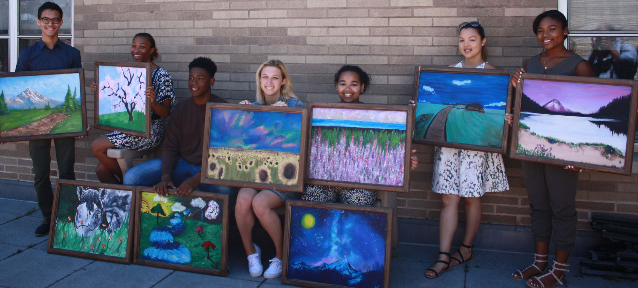 Students in the Art Honor Society produced pieces that will hang in the hospice wing of LIJ Valley Stream.