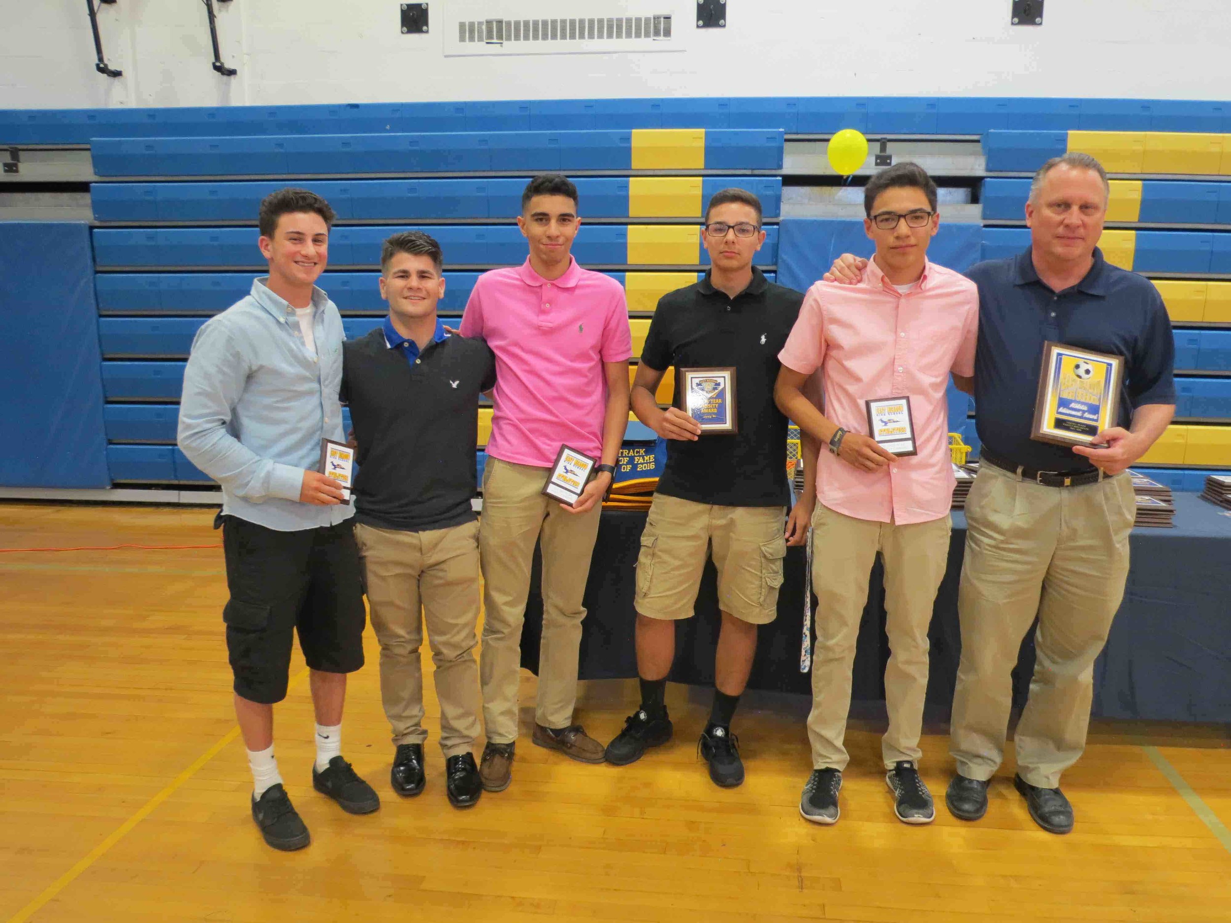 Several East Meadow High School soccer players were honored at the annual senior athletic awards ceremony.