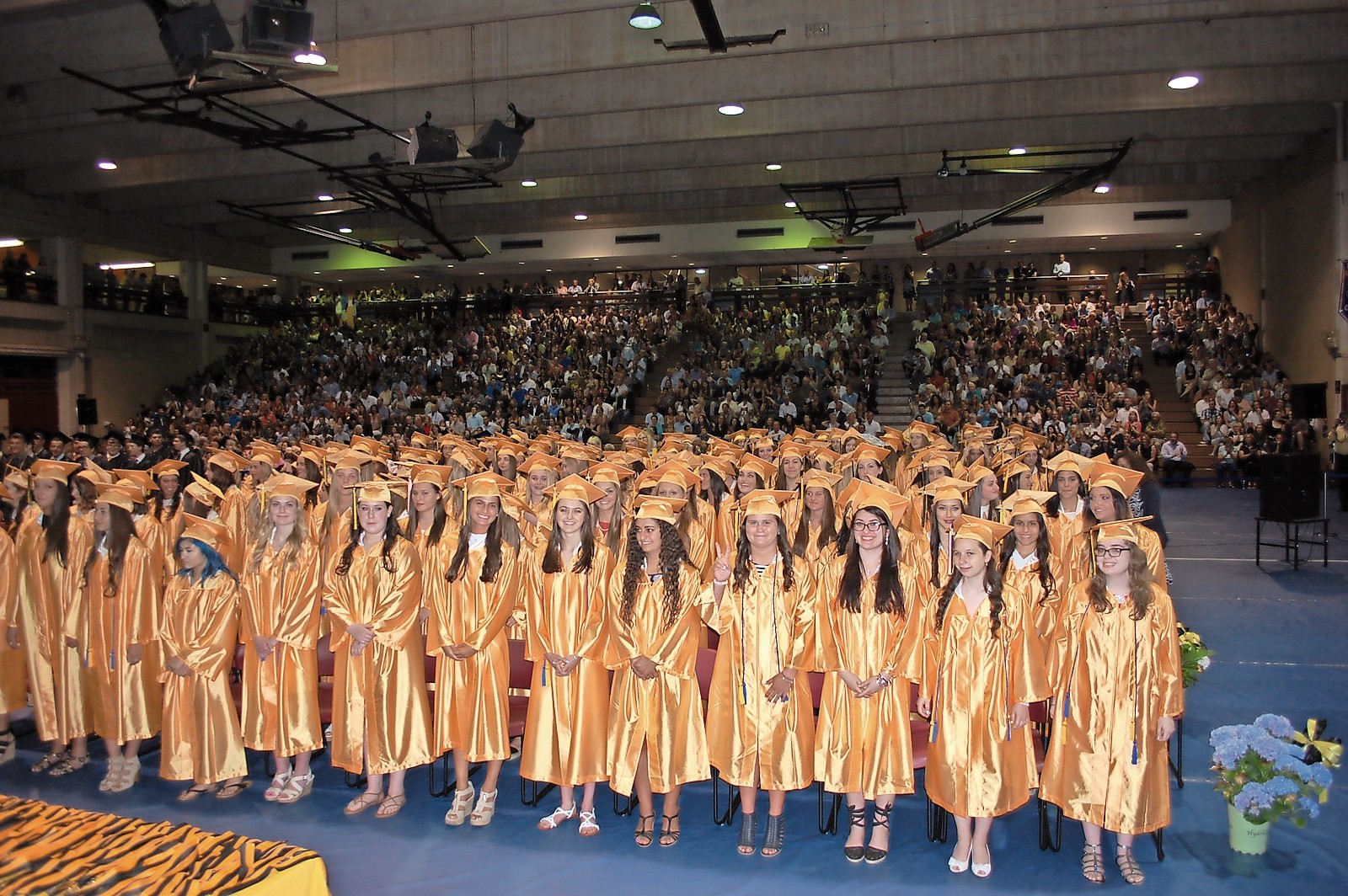 The girls were clad in gold at Wantagh High School’s graduation ceremony on June 23 at Nassau Community College.