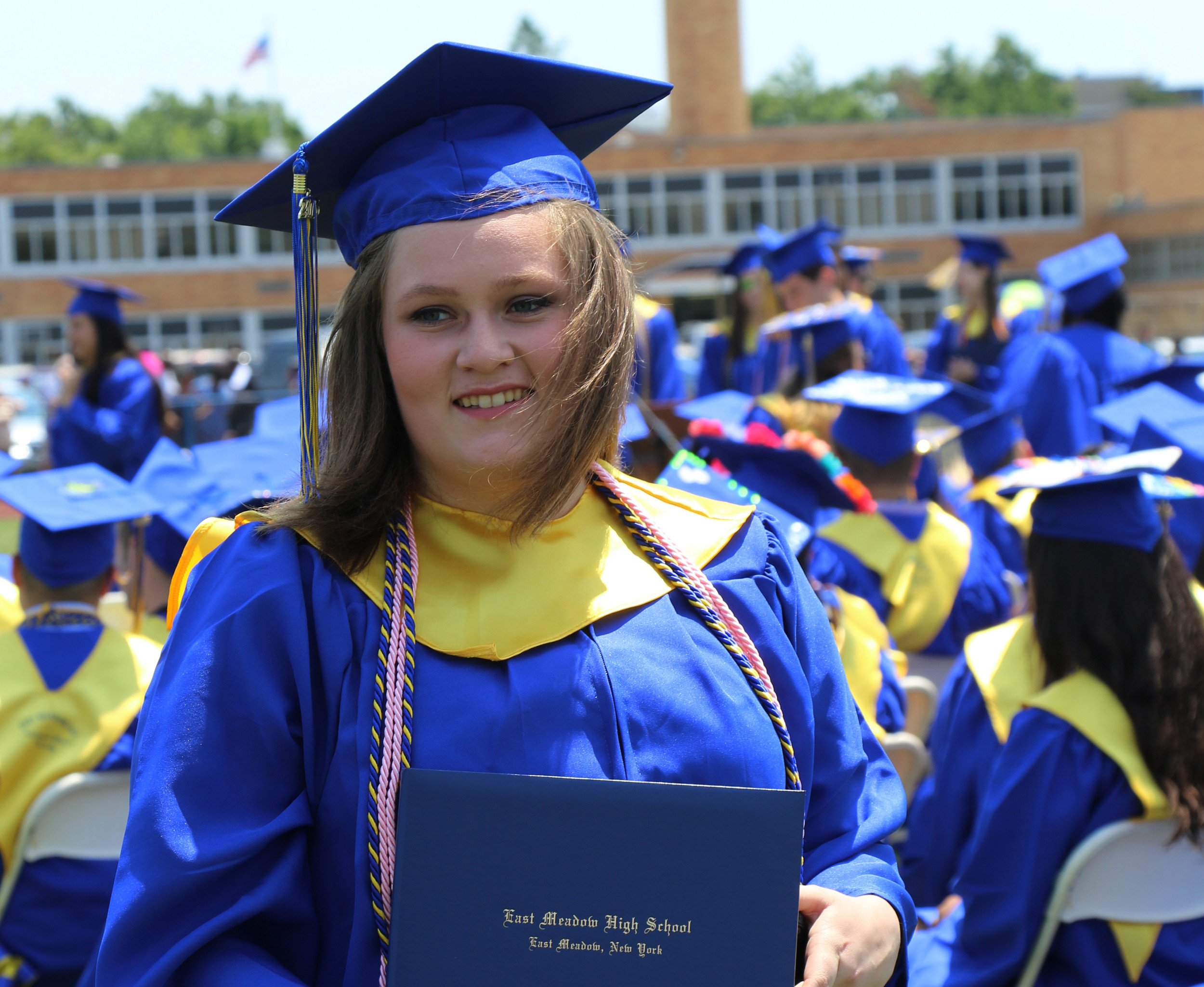 Jamie Morein happily received her diploma.