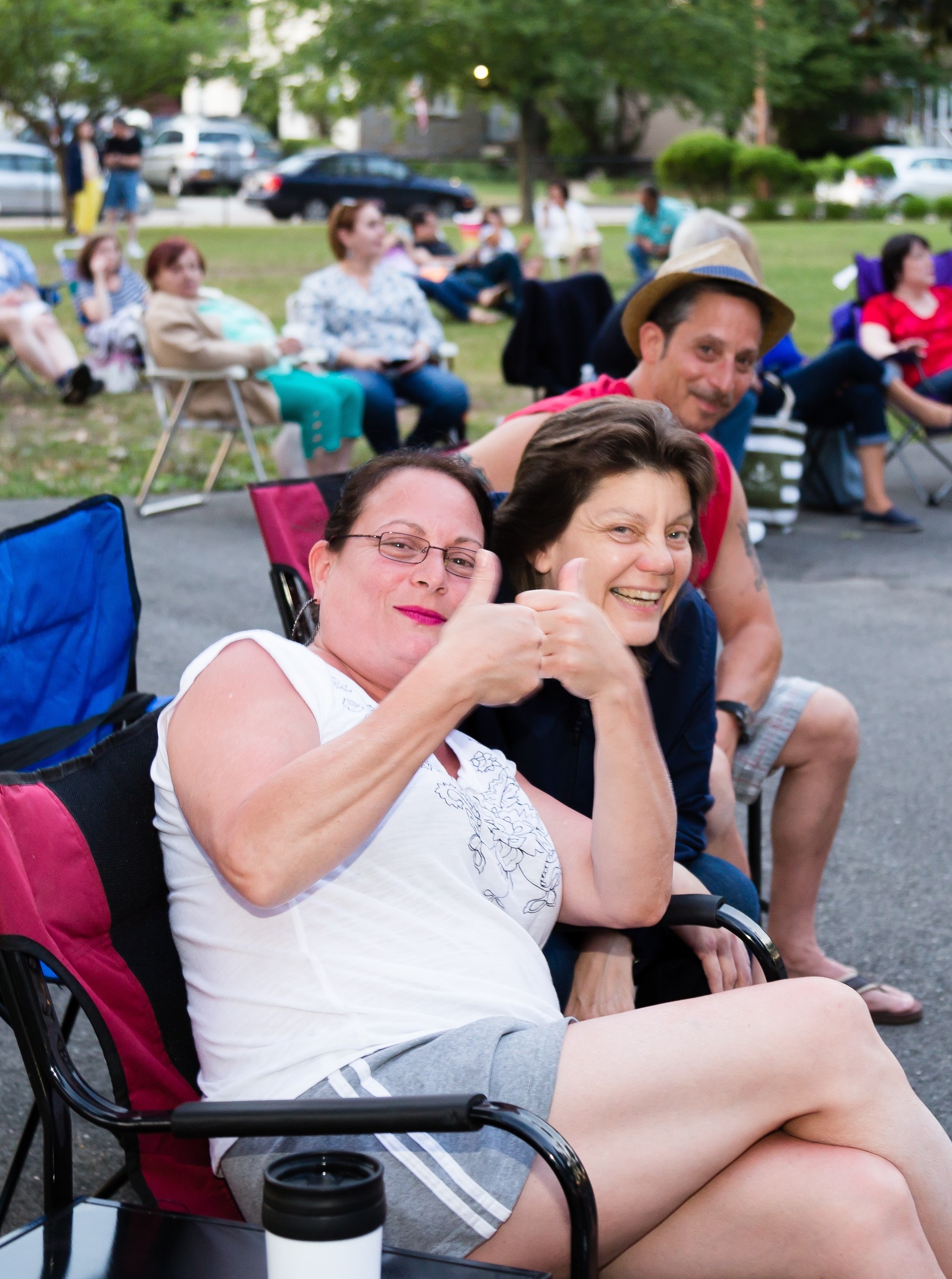 Concert goers at The Steel Silk Band performance at East Rockaway Summer Concert Series at Memorial Park in East Rockaway, New York on Saturday July 2nd 2016.