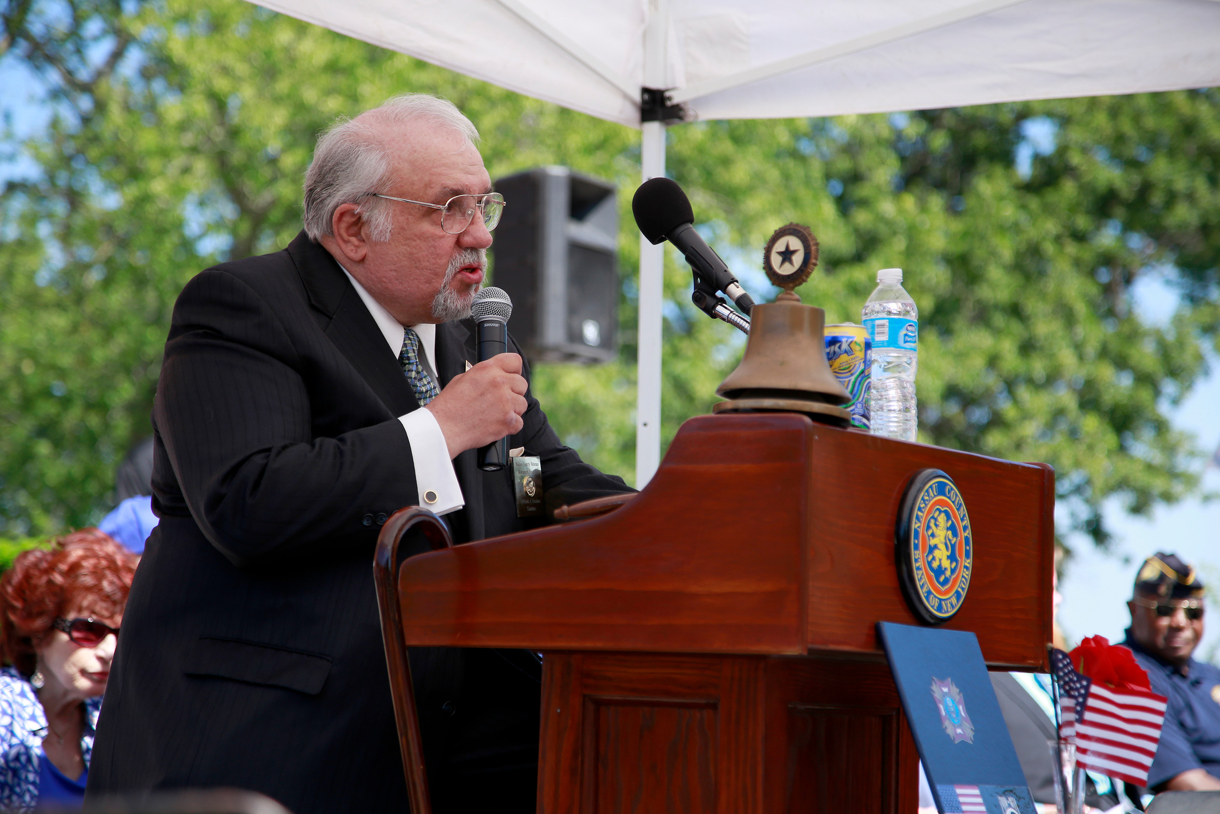Nicholas Graziano, chairman of the Nassau County Veterans Monument Fund, Inc., gave his address