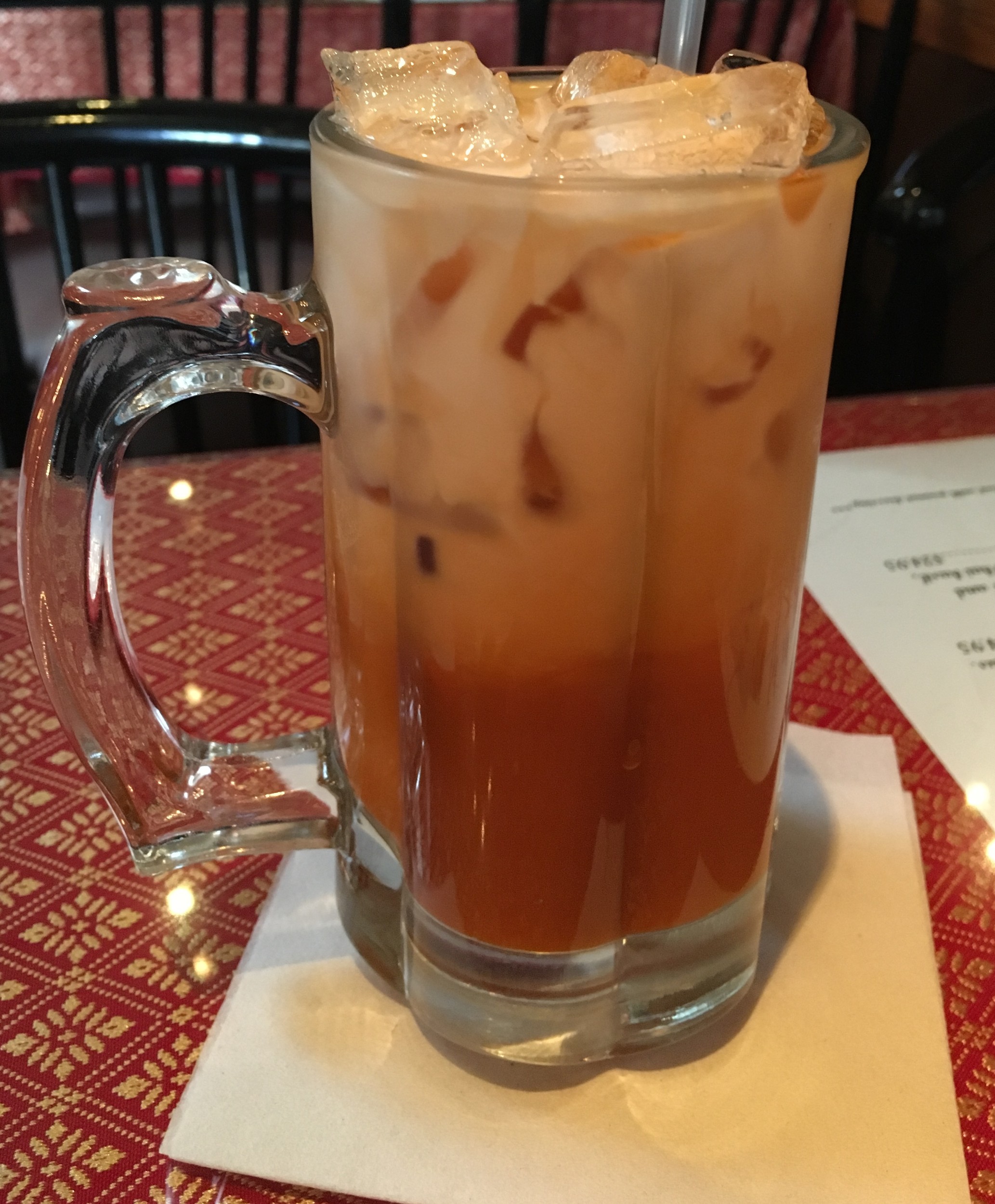 Thai iced tea is a staple drink.