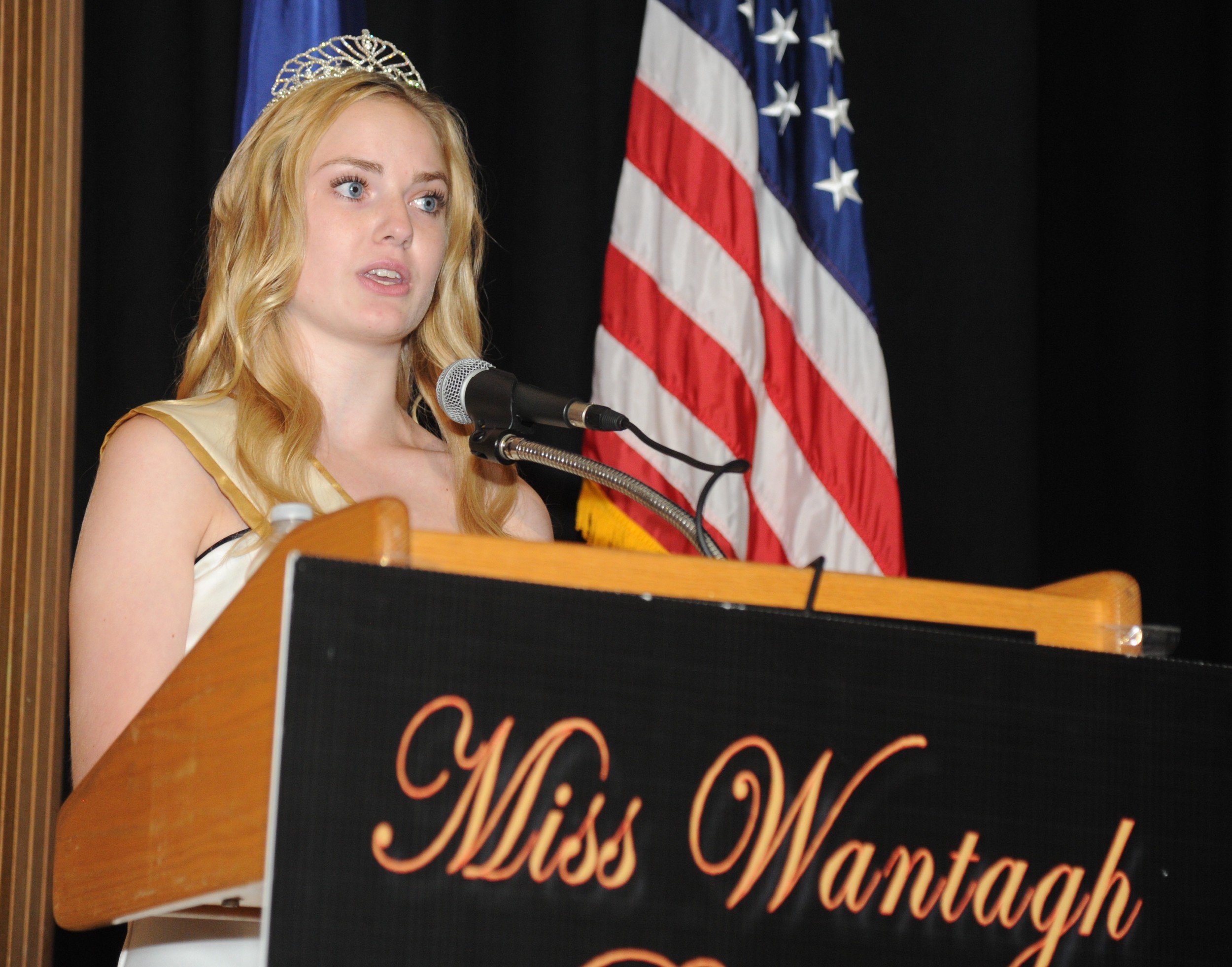Former Miss Wantagh Keri Balnis gave a speech at the Miss Wantagh Pageant on July 1 at Wantagh High School.