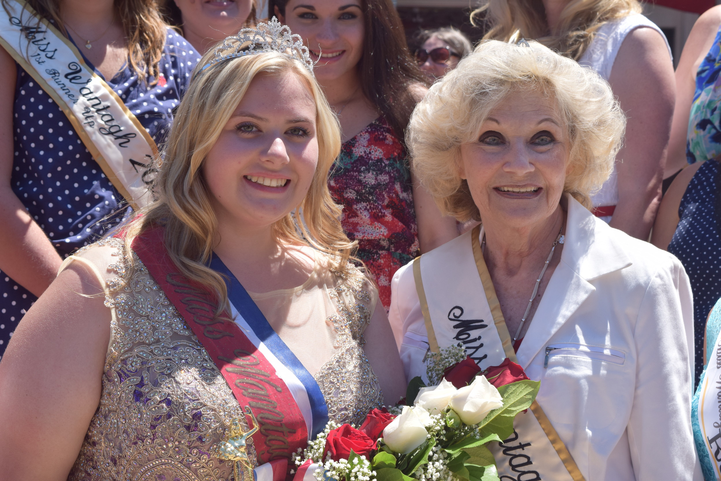 The 2016 Miss Wantagh Emma Carey stood with Lynn Clayton, the first-ever Miss Wantagh, crowned in 1956.