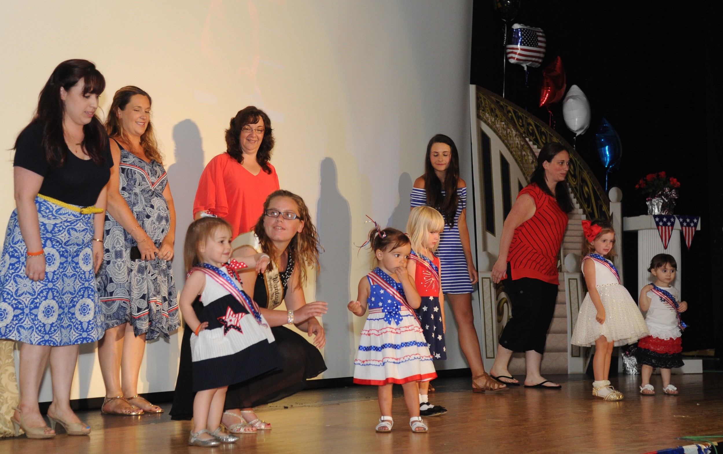 Future Miss Wantagh candidates showed off their dresses on the stage.