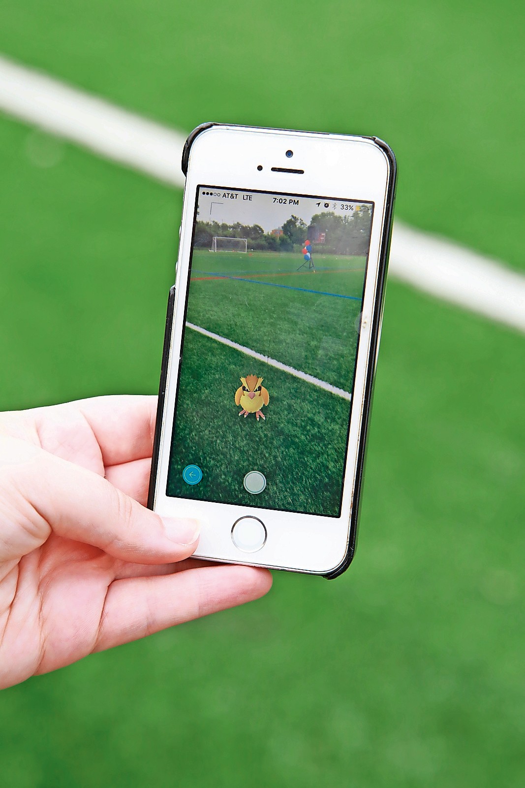 The game Pokemon Go uses augmented reality to display creatures as if they are standing in real world environments.