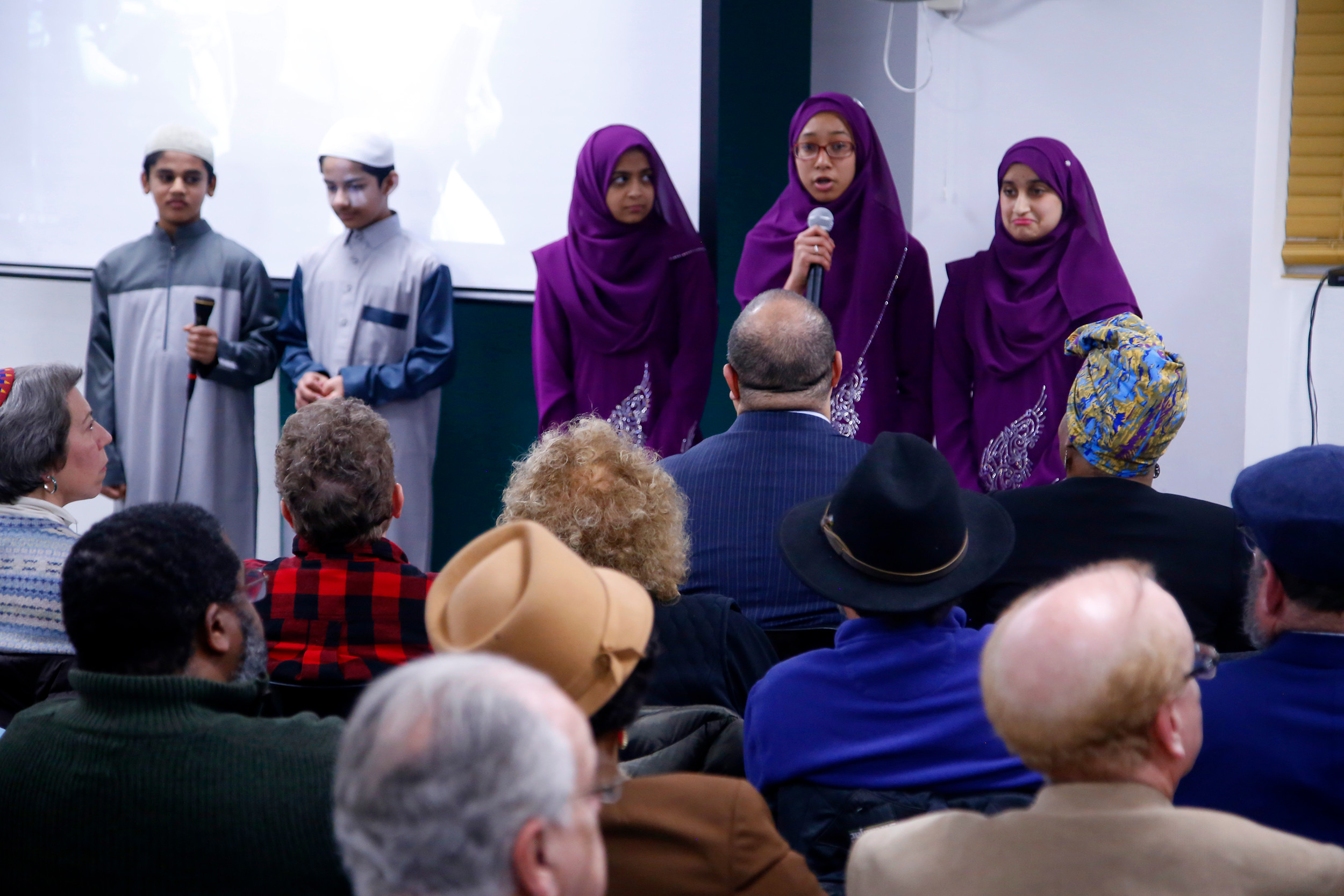 Students from the Hamza Academy made a presentation about King’s legacy.