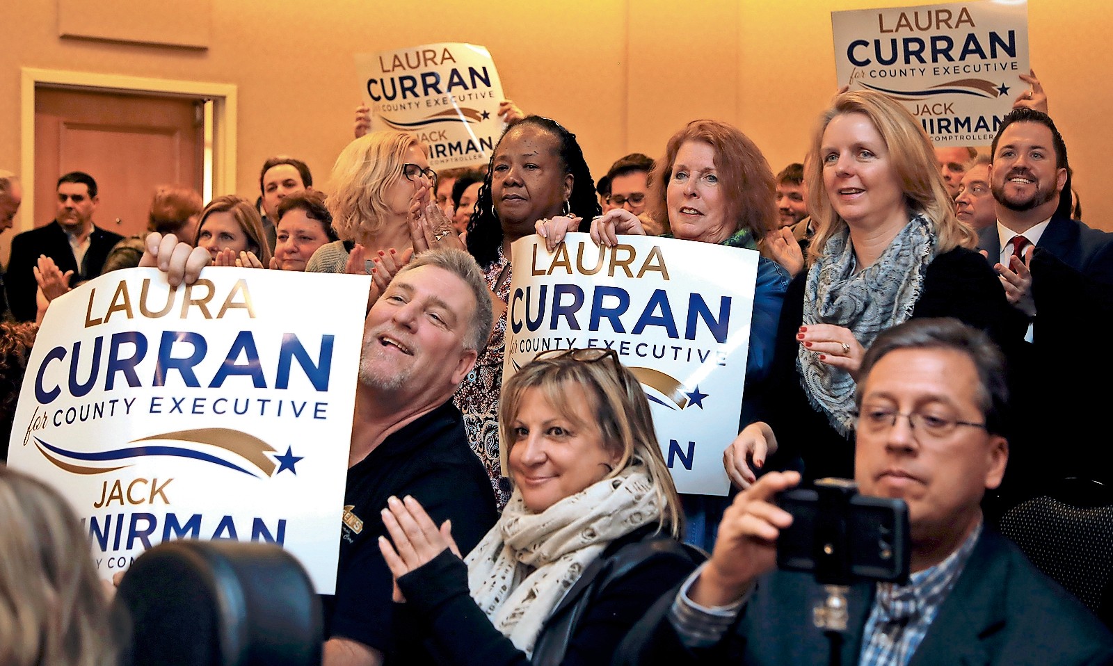 More than 300 supporters gathered at the Long Island Marriot in Uniondale on Monday.