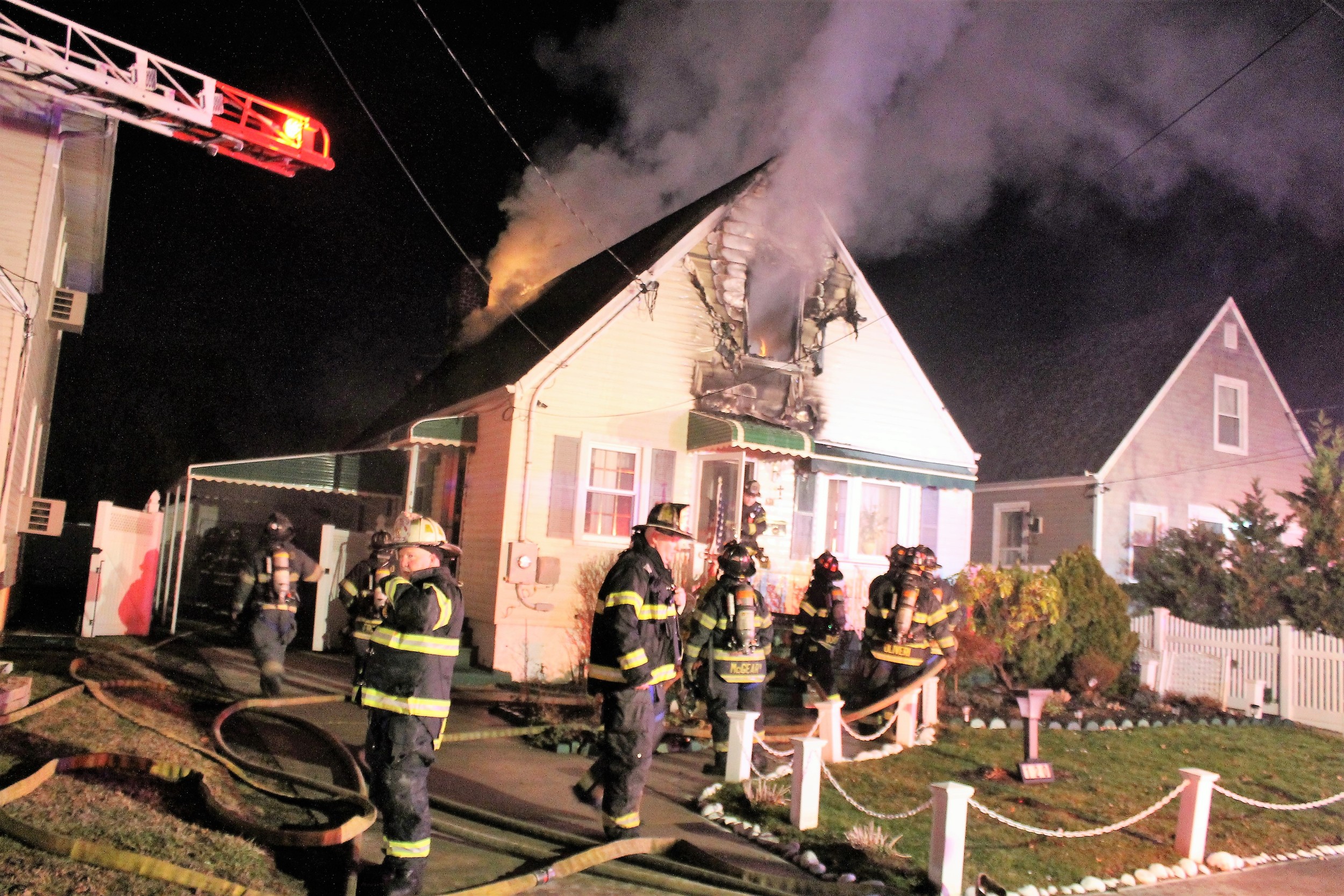 Firefighters tended to a blaze at a Fir Street home just after midnight on Feb. 24.