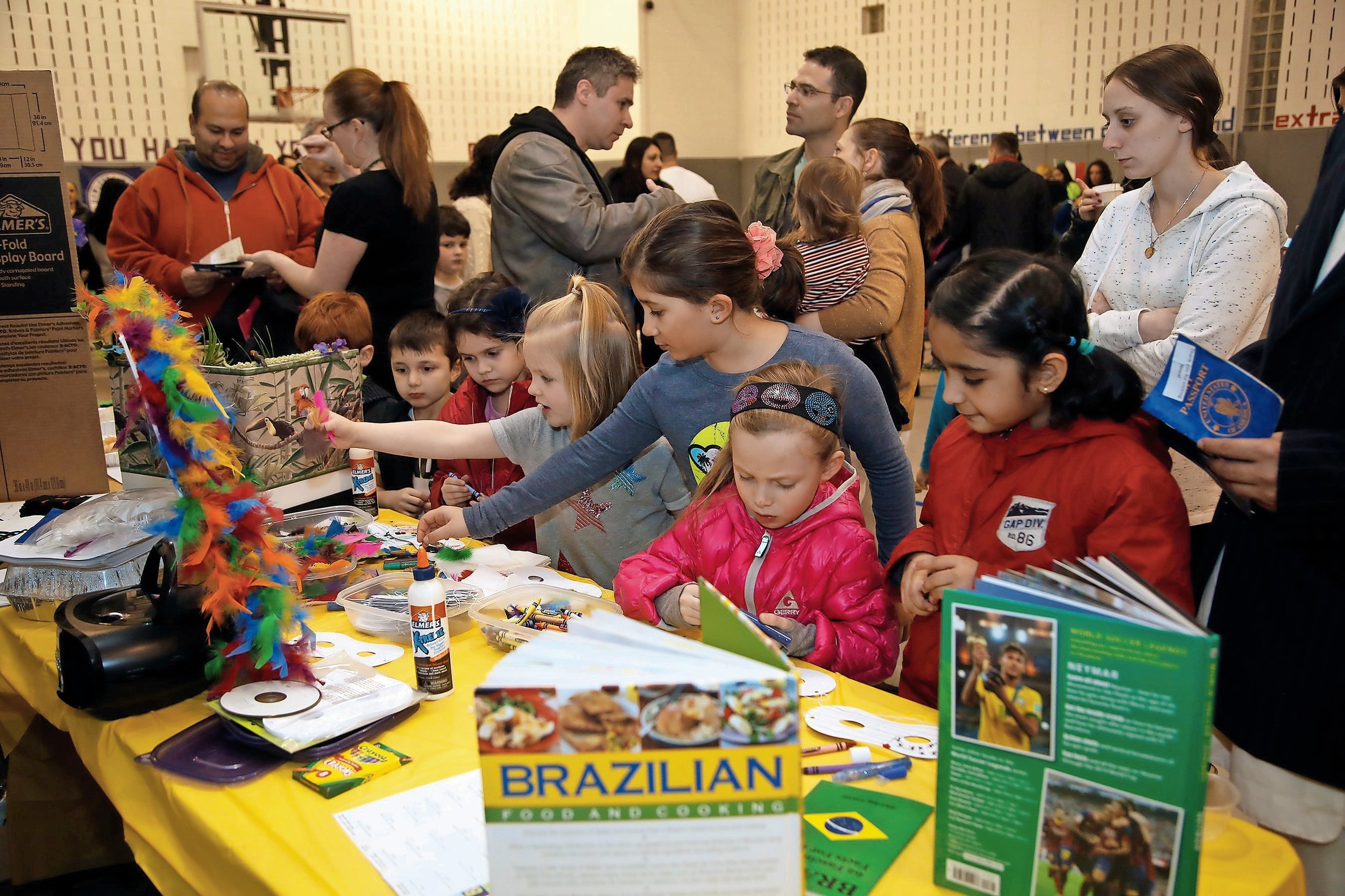 Franklin Early Childhood Center students were enthusiastic about making Brazilian Carnival masks.