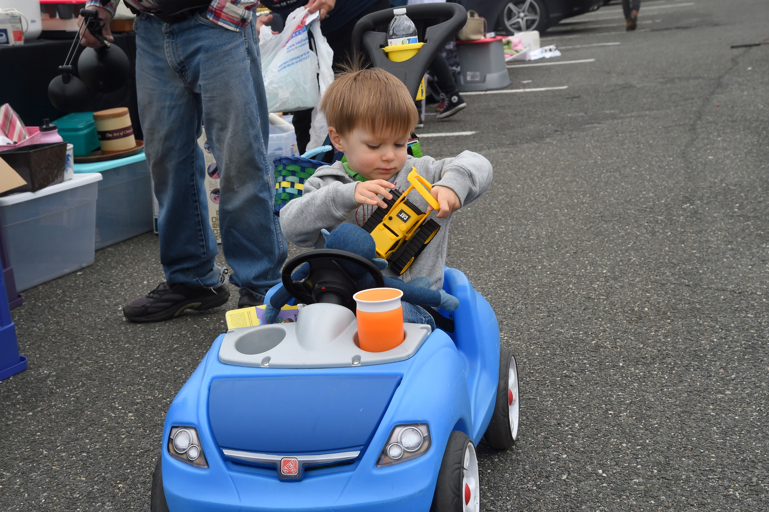 Tyler Read, 2, enjoyed playing with a toy truck at the fundraiser.
