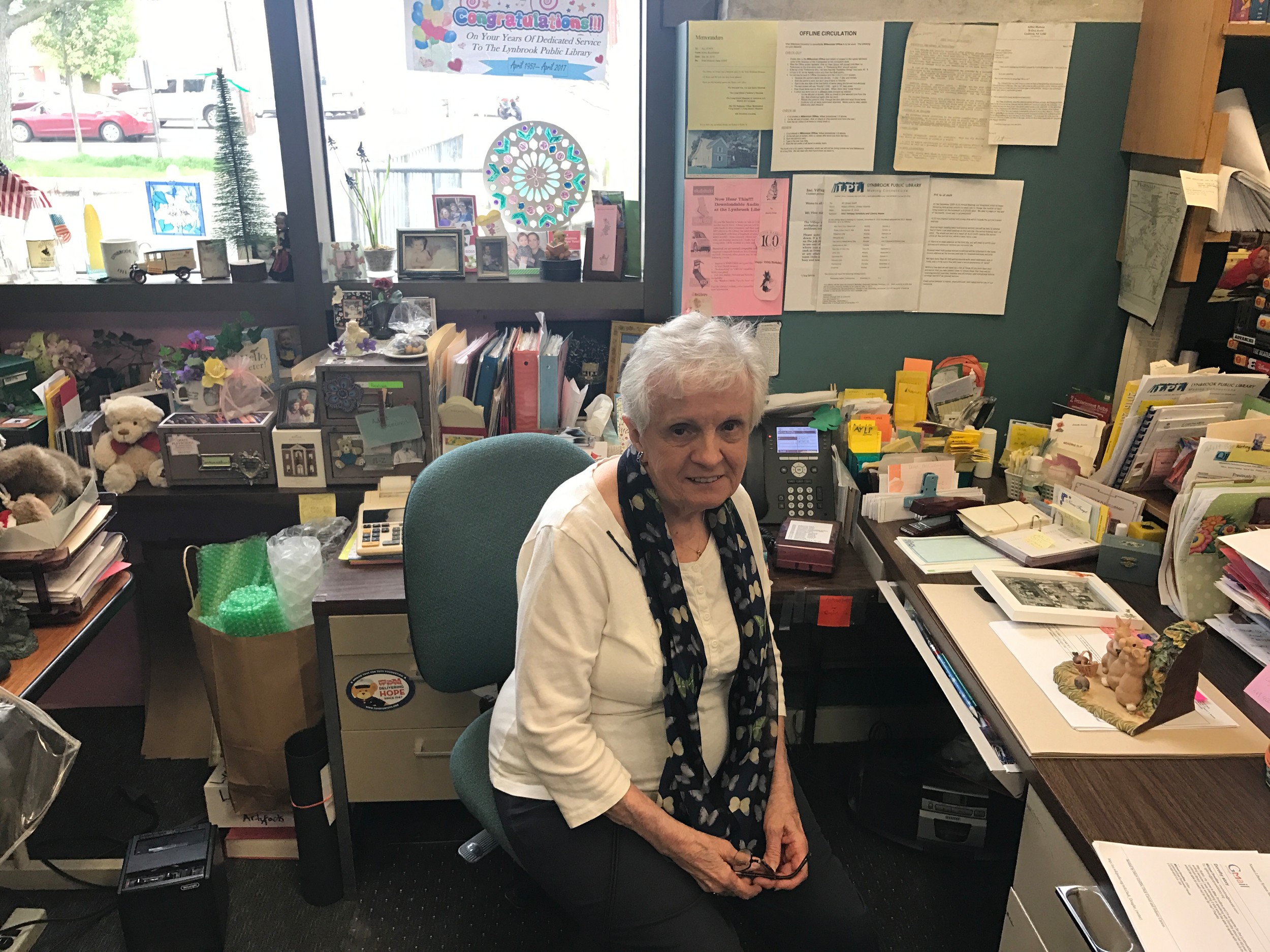 Dorothy Perrich began working at the Lynbrook Public Library in 1957. After 60 years servicing the community, she has no plans of retiring.