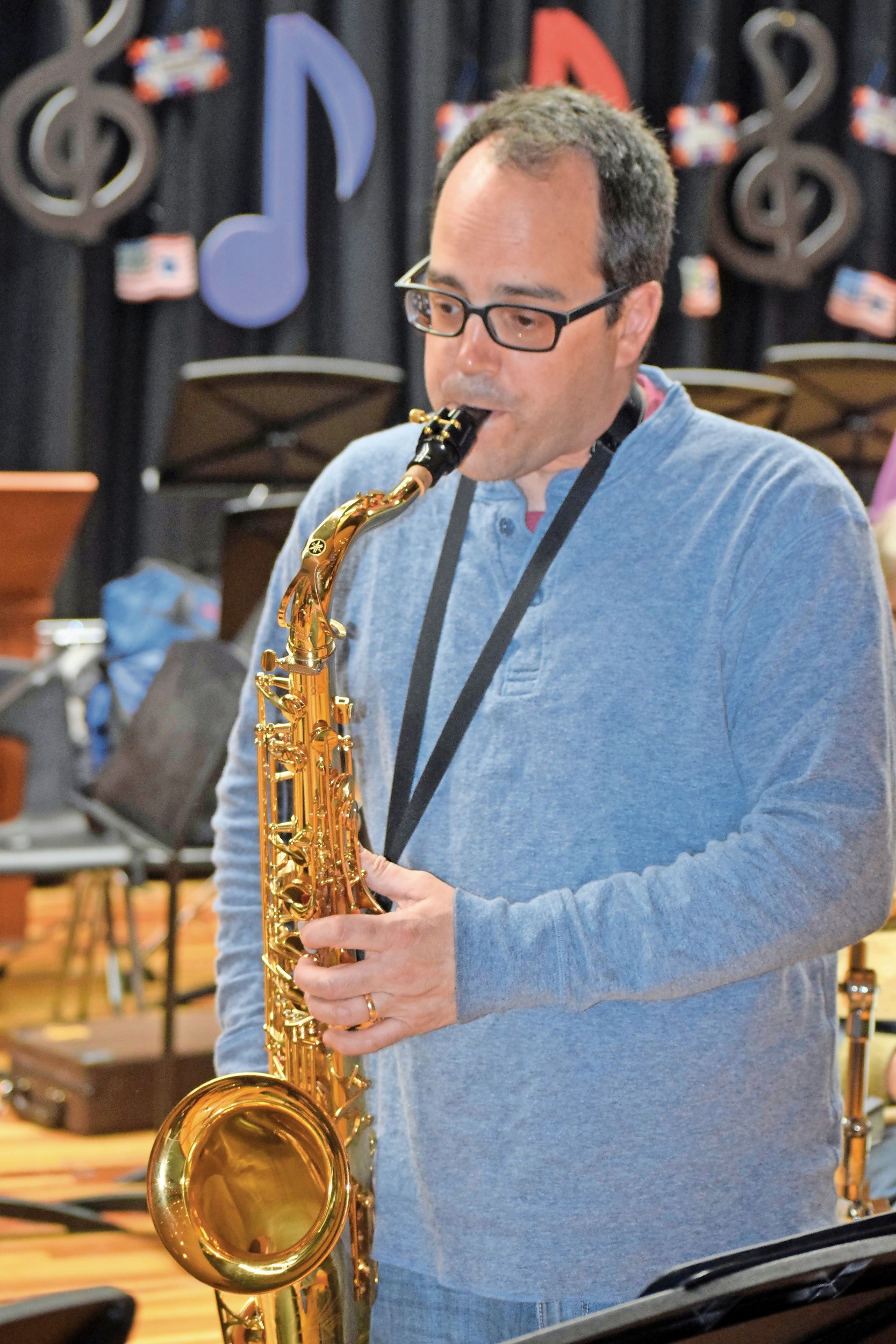 Christopher D’Orio has played the tenor saxophone in the Seaford Community Jazz Band for four years.