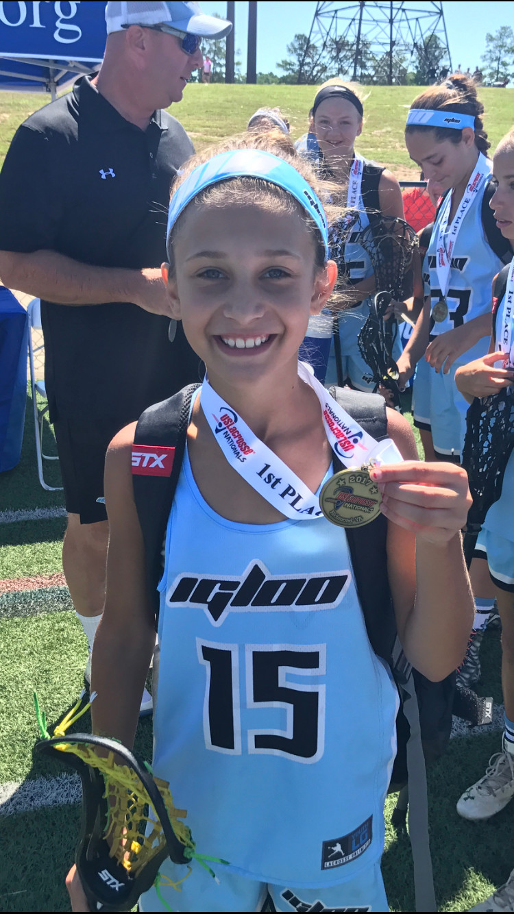 Lynbrook resident Emilia “Mimi” Berkowitz was on the IGLOO 2023 team that won the gold medal at the U.S. Lacrosse national championship in Richmond, Va.