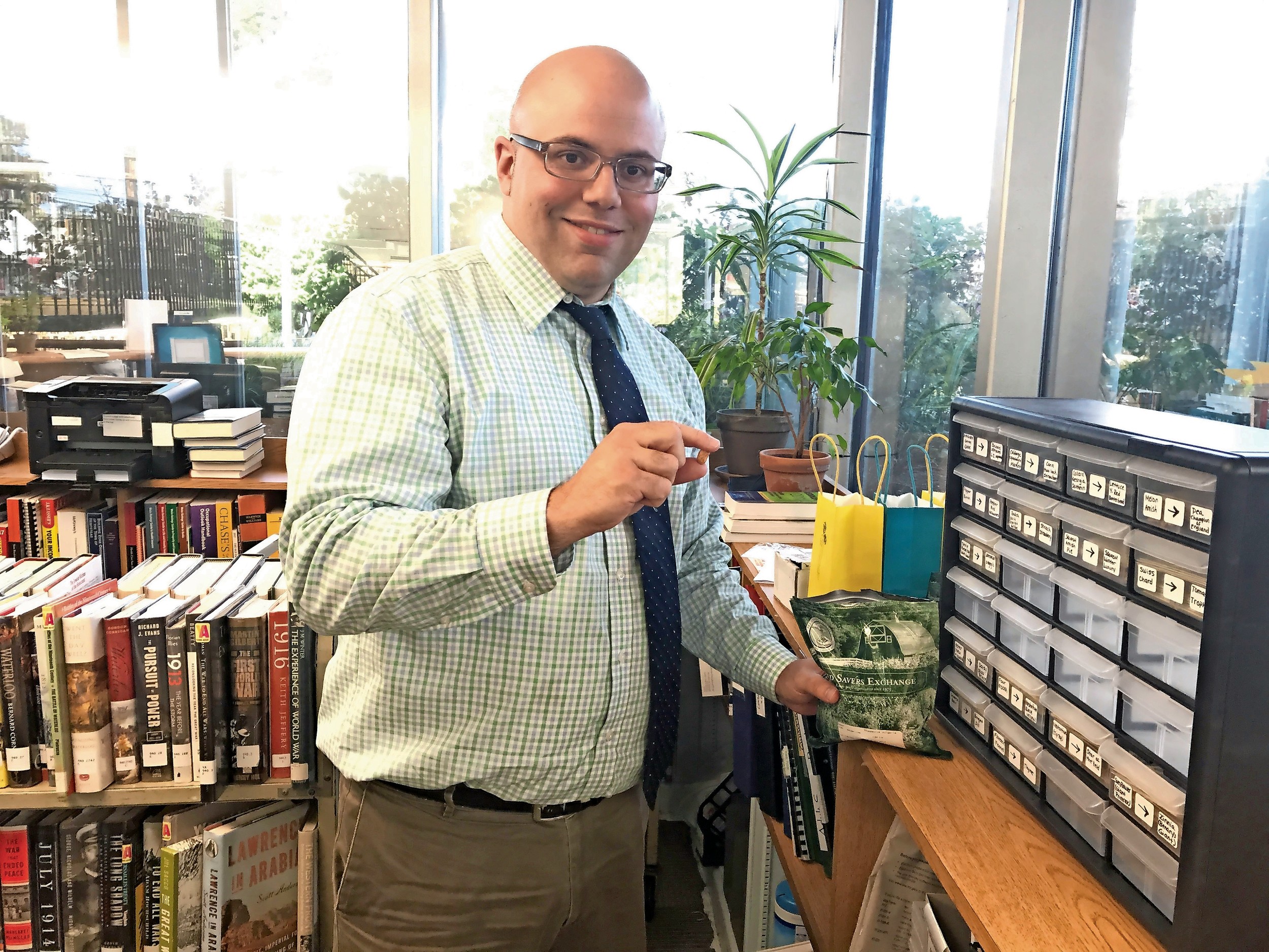 Ian Smith, head of reference, developed the seed library in Wantagh.