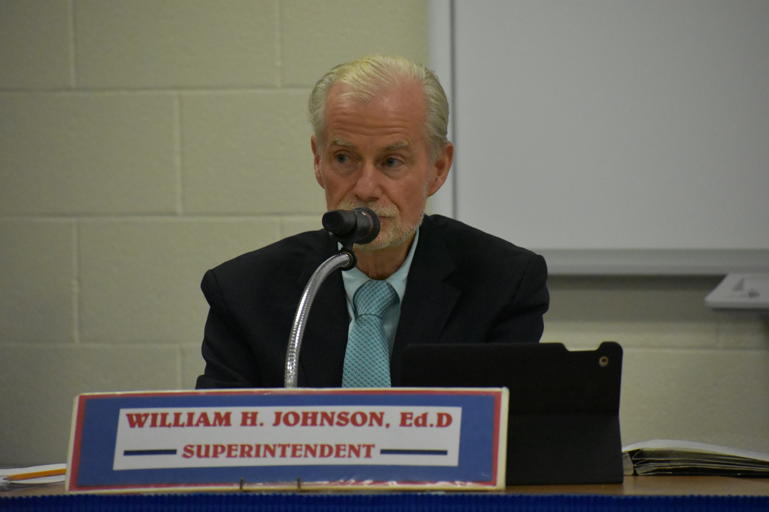 Rockville Centre Schools Superintendent Dr. William Johnson thanked the Board of Education for agreeing to extend his contract through 2020 at a meeting on Sept. 6.
