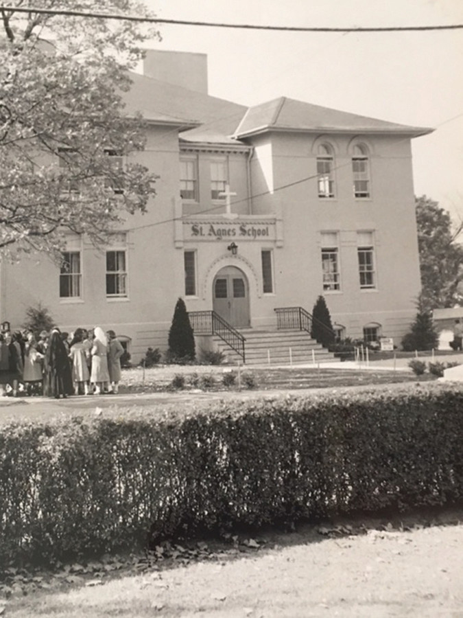 St. Agnes, pictured decades ago, originally sat on Quealy Place, but switched locations after the school purchased and moved into the Clinton Avenue School in 1957.