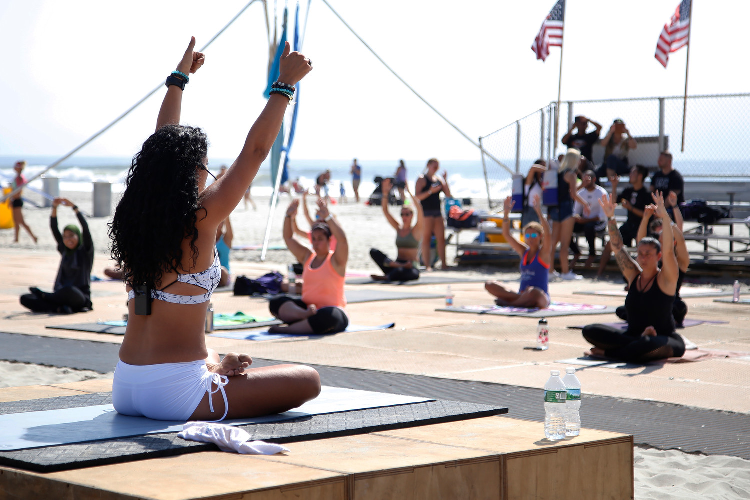 Buti Yoga instructor Gladys Duarte conducted a class on the beach at NY Fit Fest.