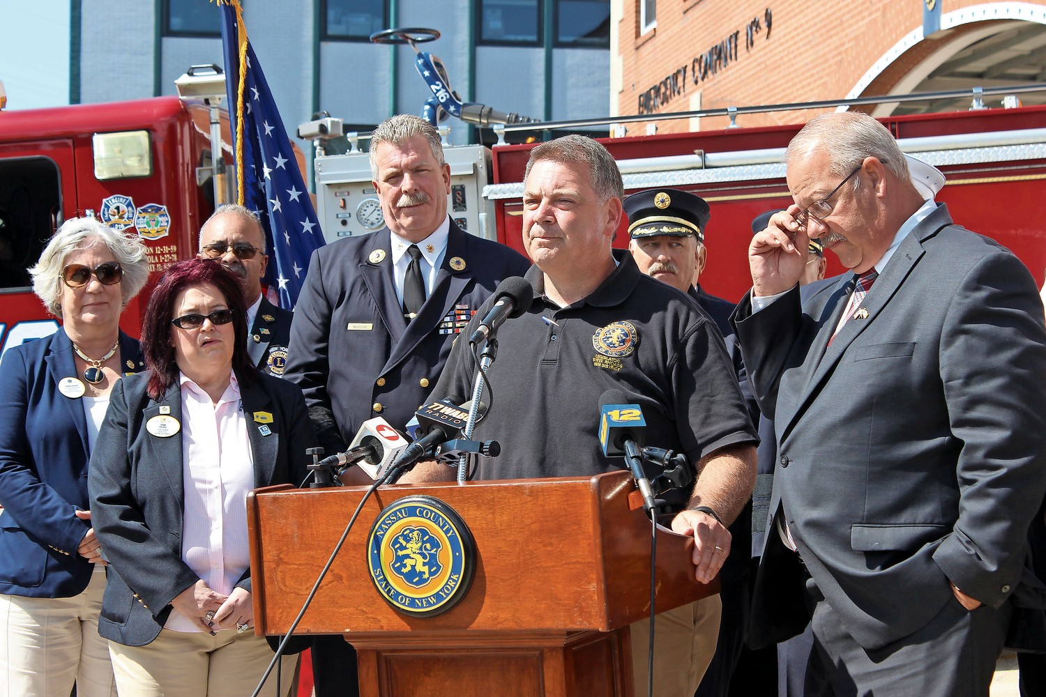 At a news conference at the Freeport Fire Department Headquarters on Aug. 30, Nassau County Legislator Steve Rhoads kicked off a supply drive to aid the victims of Hurricane Harvey.