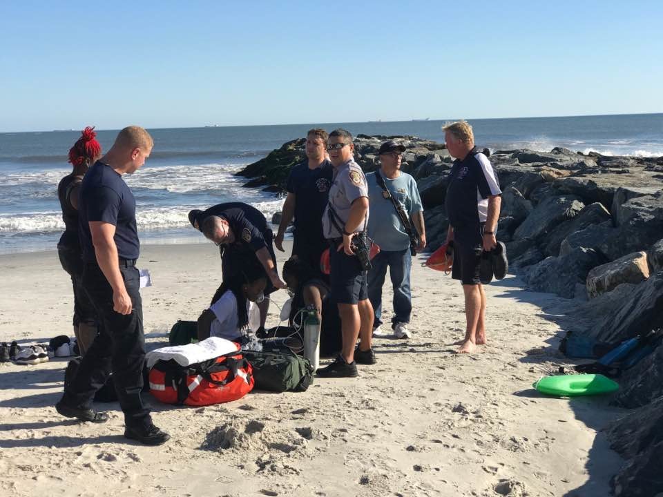 Rhame Avenue Principal Erik Walter was among the good Samaritans and firefighters who pulled two people from the ocean who fell off a jetty in Long Beach on Sept. 23.