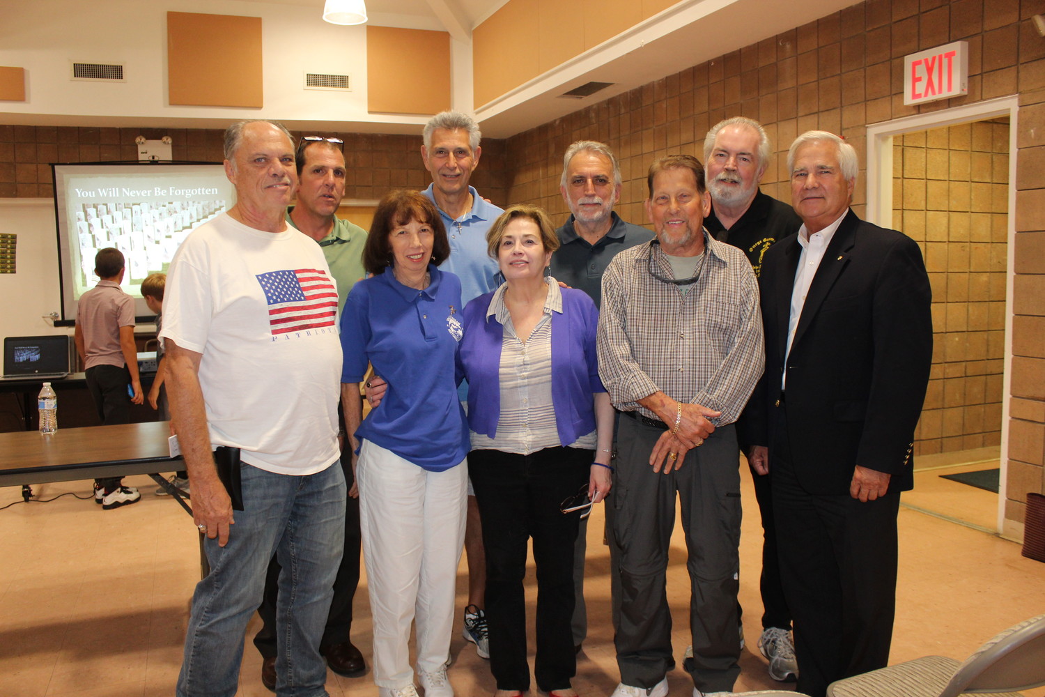 Central High School alumni and local veterans attended the Sept. 27 meeting of the Valley Stream Historical Society to learn about Chris Critchley’s research. Critchley was second from left.