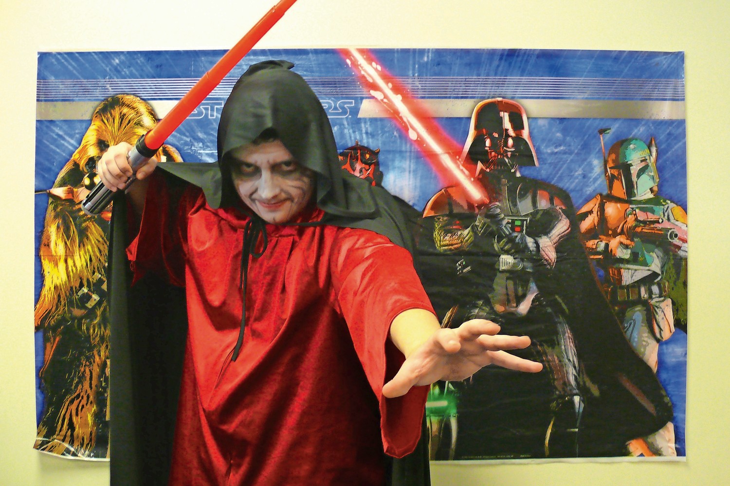 Fourteen-year-old James Licht, of East Meadow, dressed as the Emperior Palpatine.