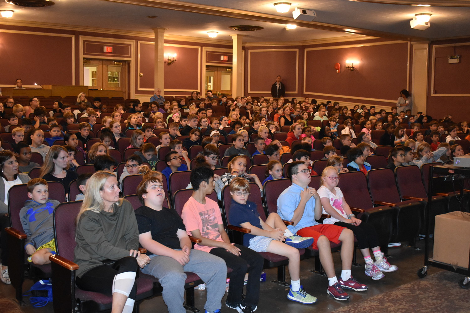 Sixth- and seventh-graders packed the South Side Middle School auditorium.