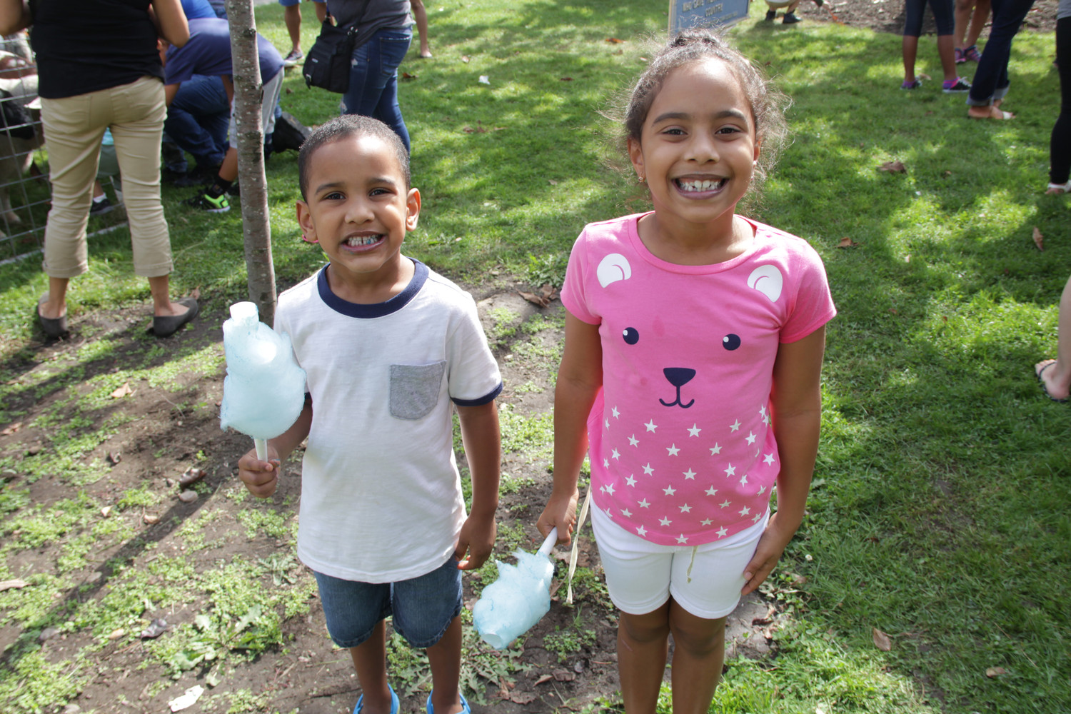 Brother and sister, Daury, 4, left and Nashla Santiago, 6, right loved the cotton candy at the festival.