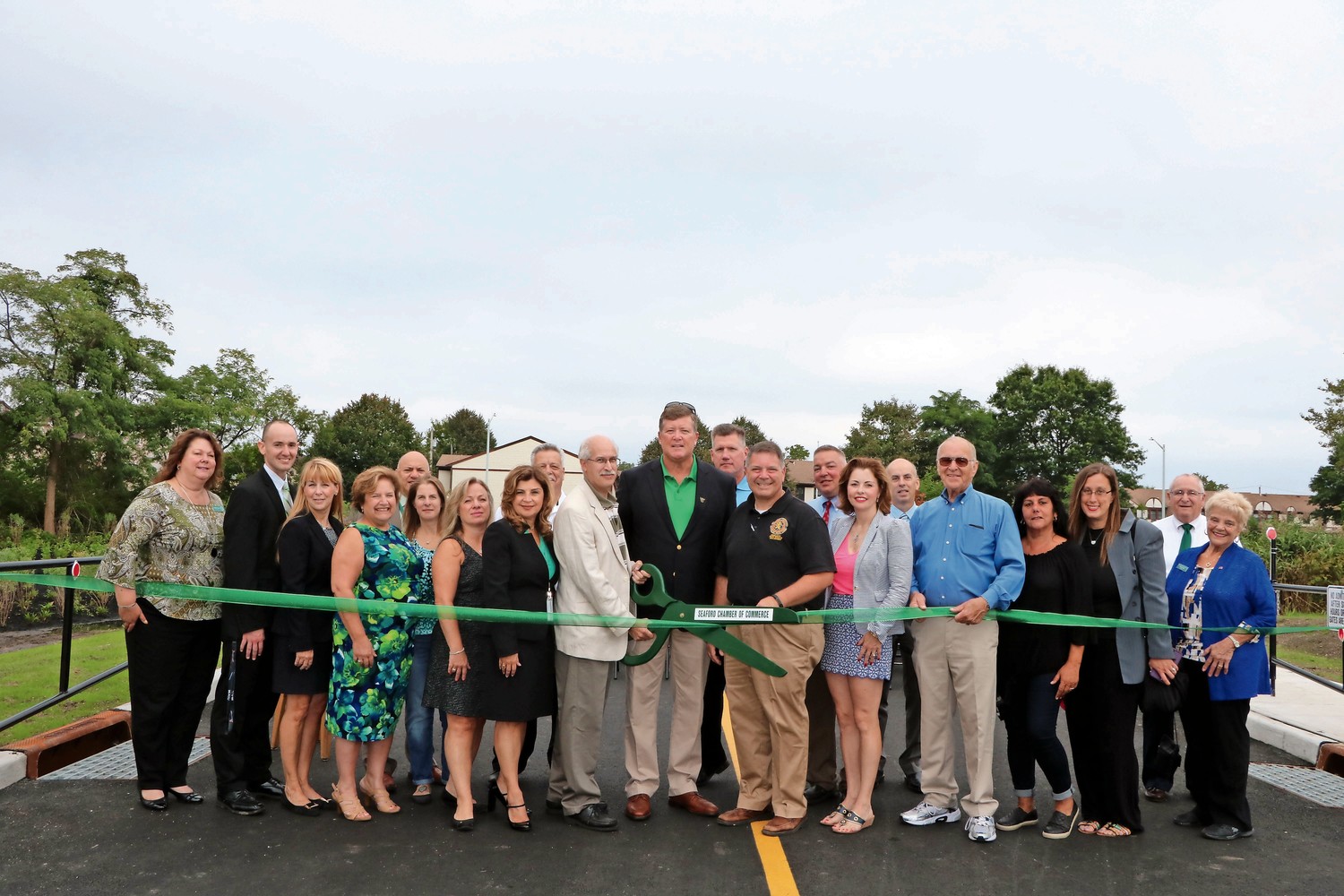 Seaford School District officials, local elected leaders, parents and community members recently celebrated the completion of the emergency access road at Harbor Elementary School in Seaford.