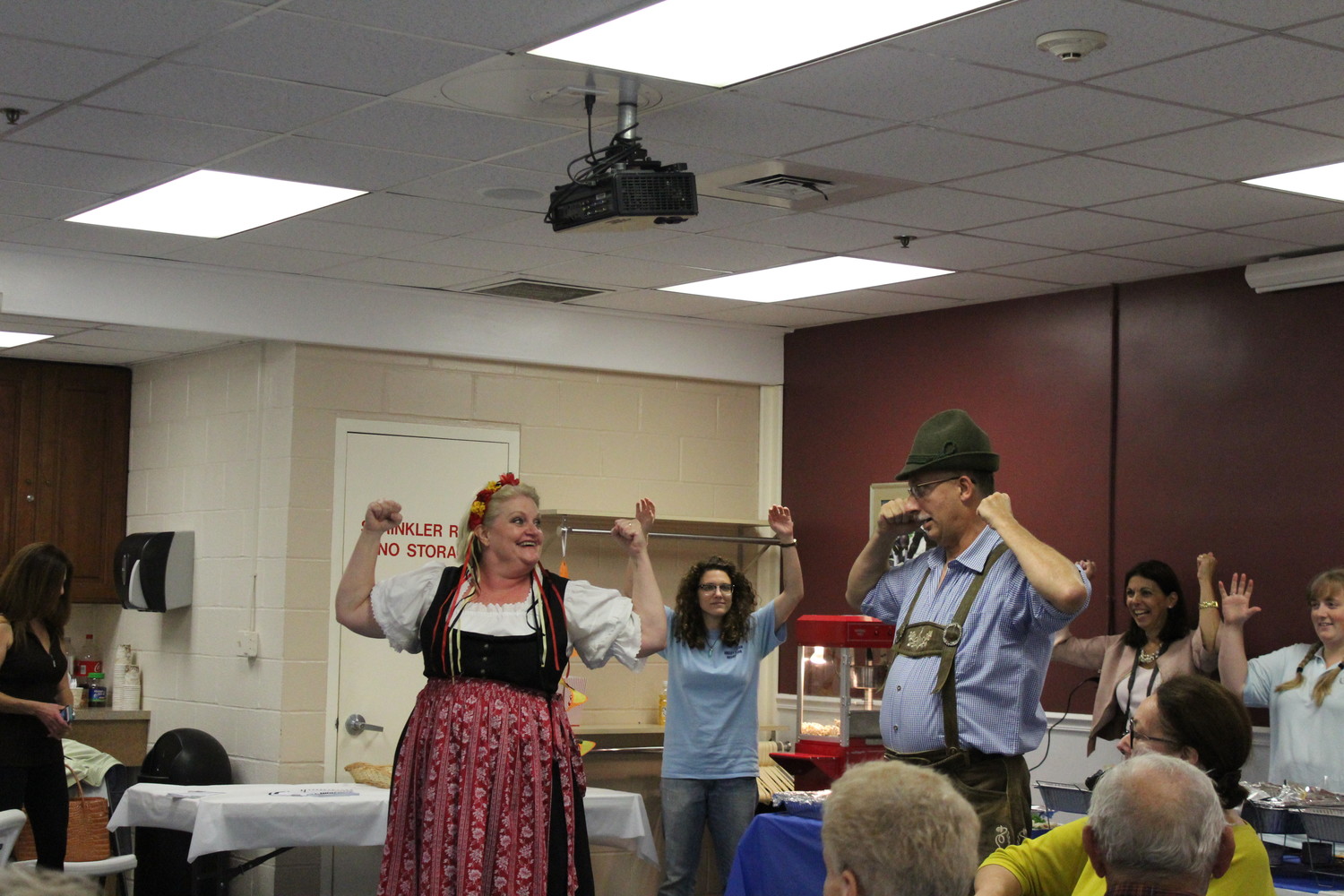 Ellen and Steve Wenz led the seniors in traditional German dancing.