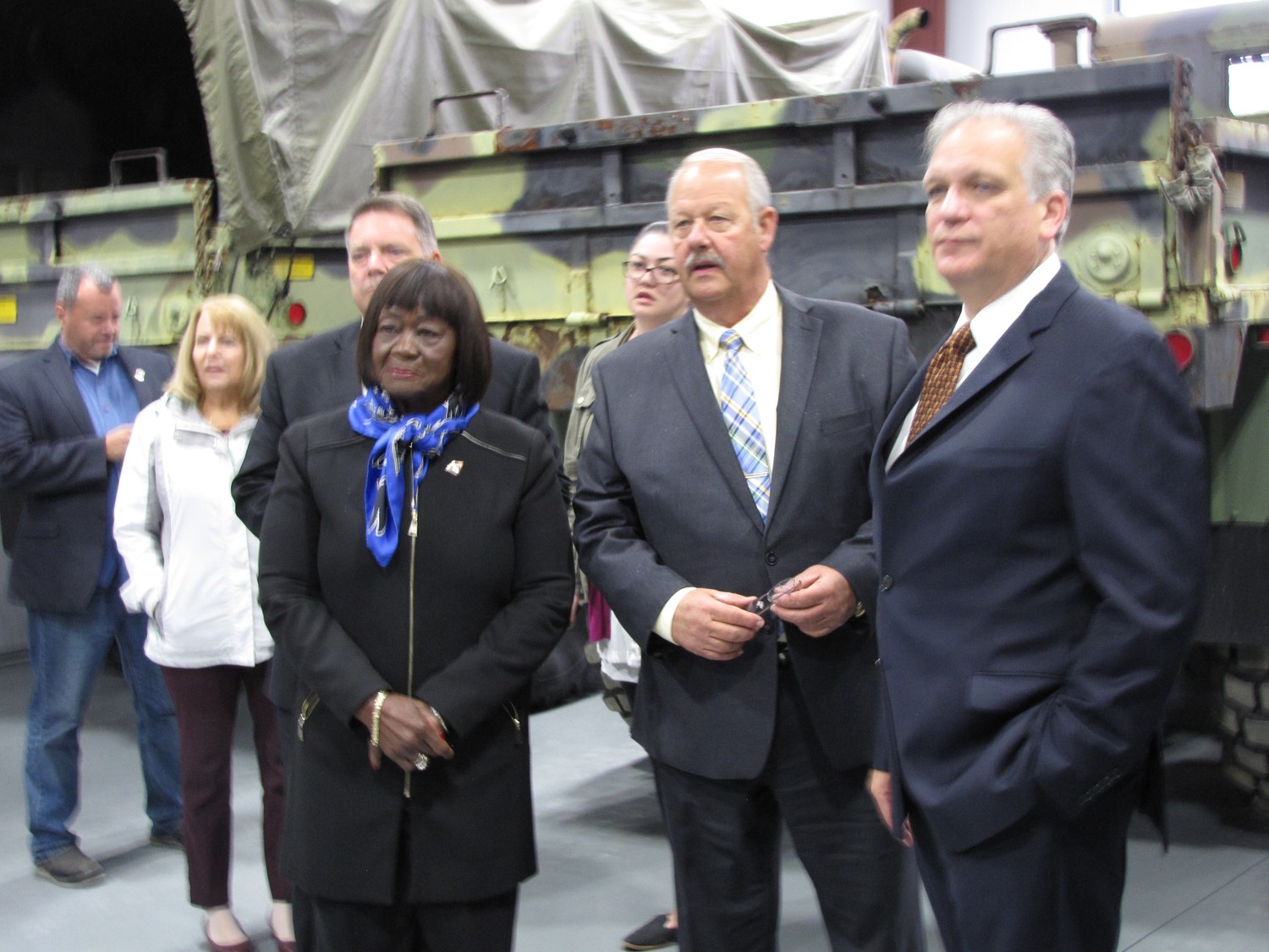 Among the attendees at the Freeport emergency management center’s opening were Town of Hempstead Councilwoman Dorothy Goosby, left, Mayor Robert Kennedy and Nassau County Executive Ed Mangano.