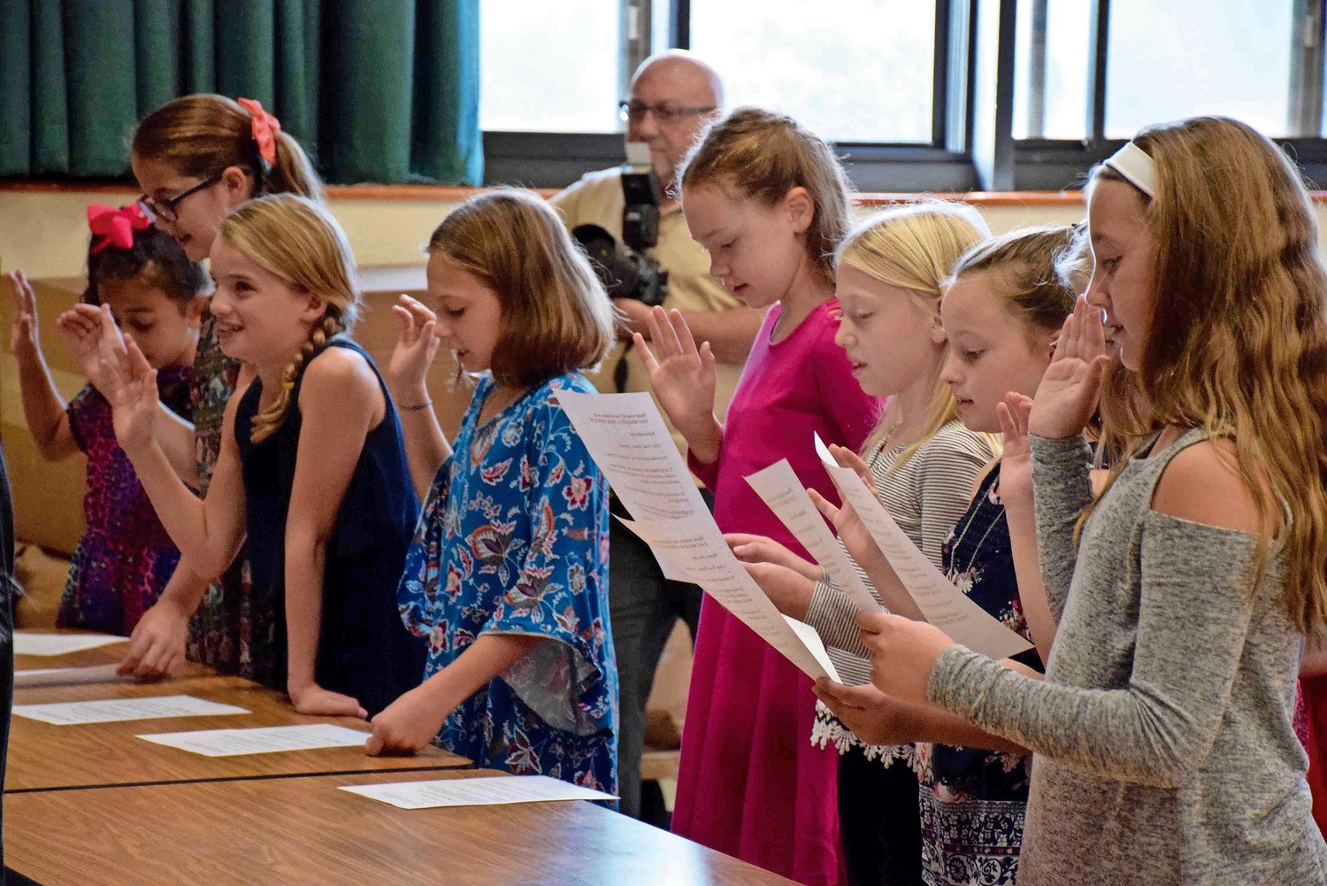 Peer mediators at East Broadway Elementary School were sworn in on Oct. 13.