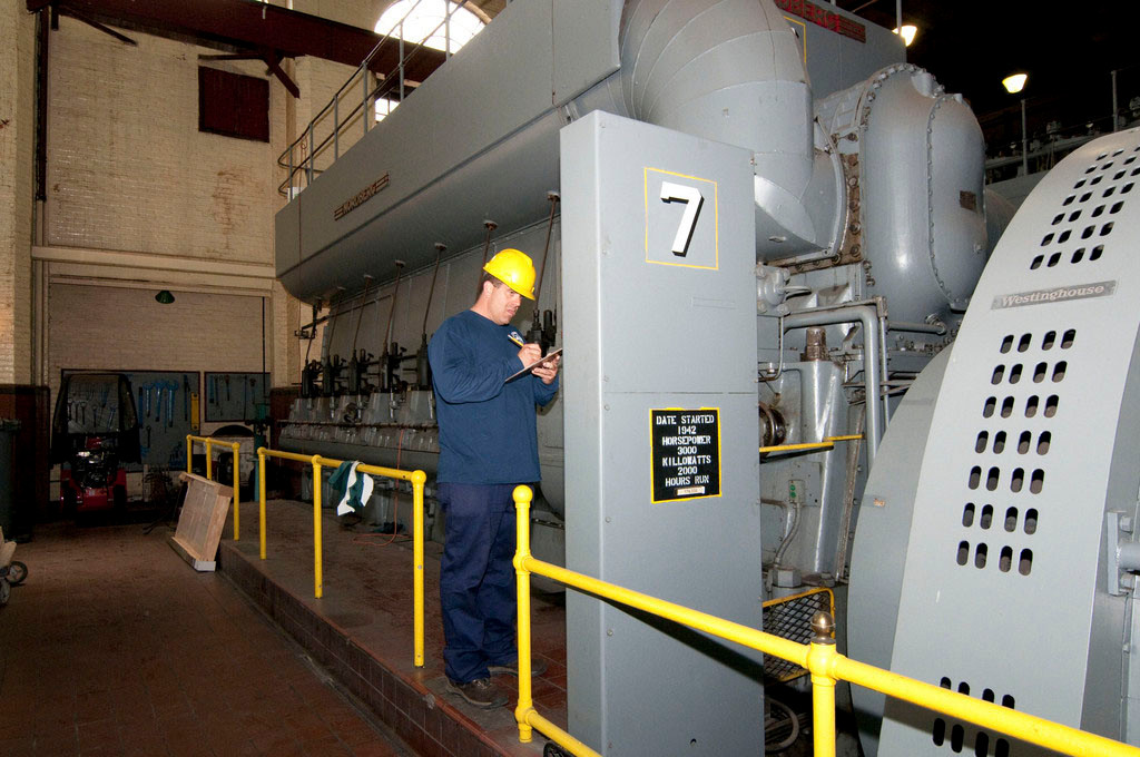 Tom Yannelli, an assistant oiler, in 2012, checked one of the Rockville Centre power plant's eight generators.
