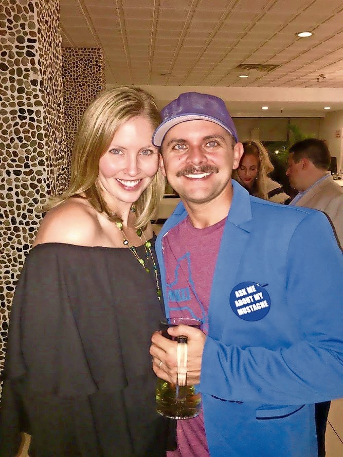 Mustaches for Kids’ James Bogdan with his wife, Stacey, at the ’Stache Bash on Nov. 4.