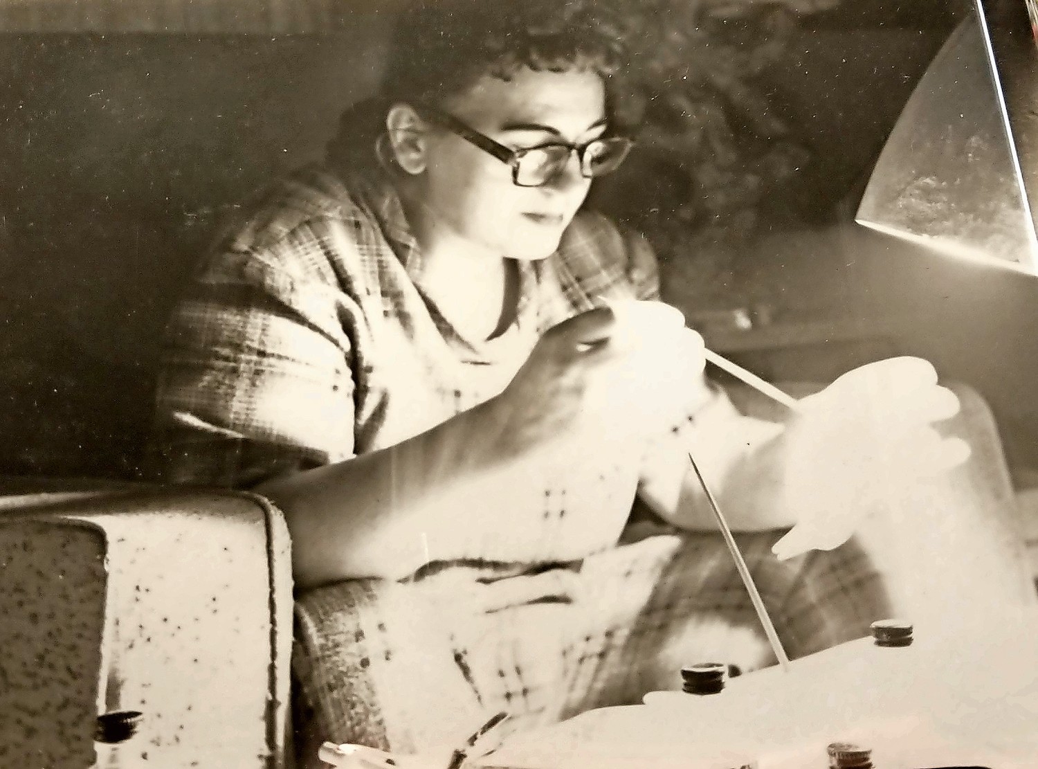 Charlie Franza snapped a photo of Nettie at her craft table in the 1960s.