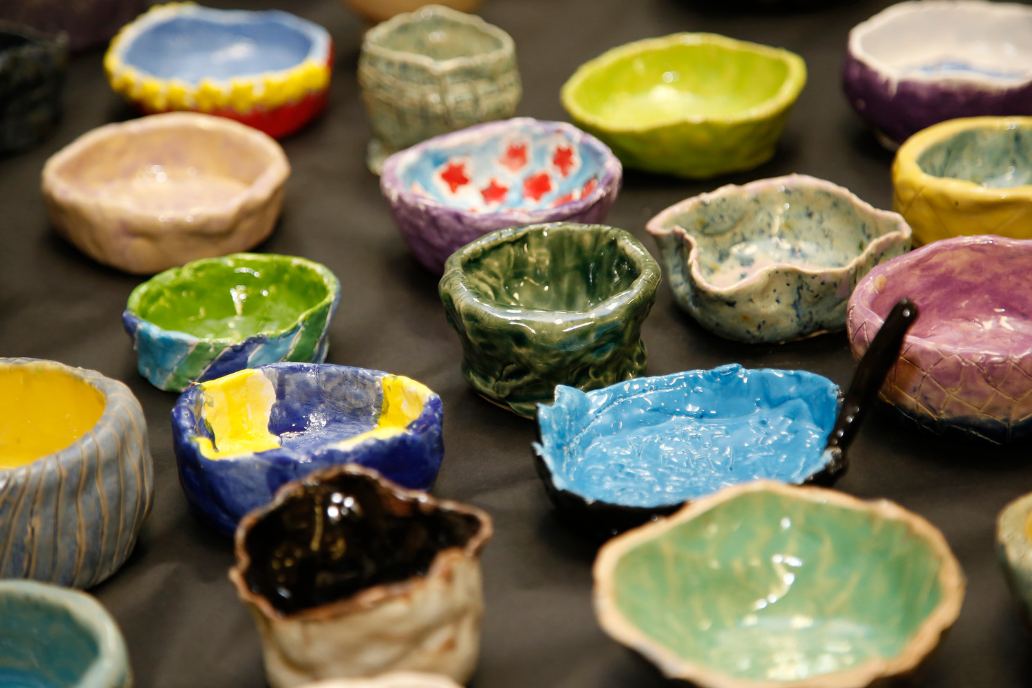Students, staff and community members made ceramic bowls that were sold at the dinner.