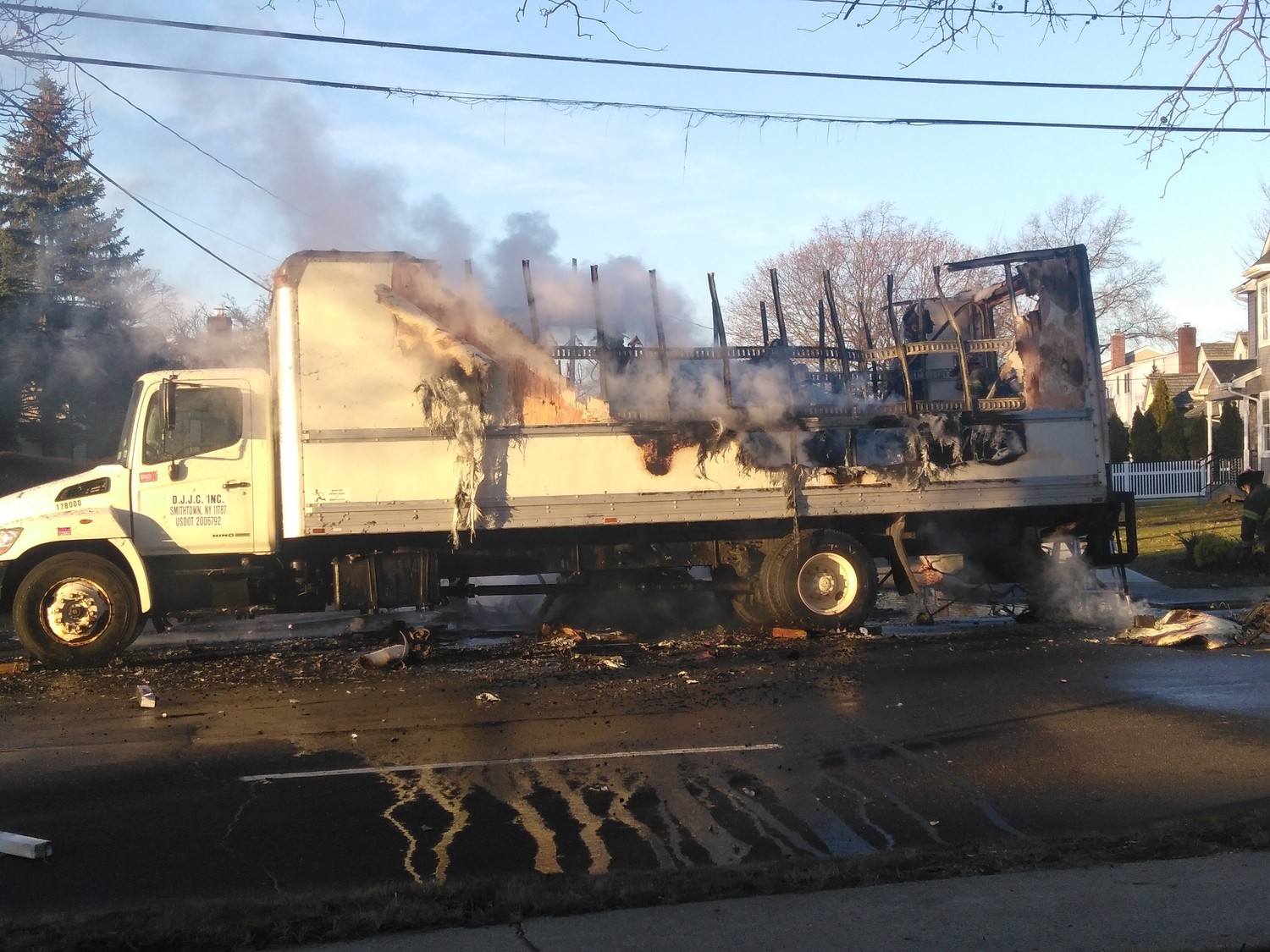 The cargo area of the truck was deemed a complete loss by East Meadow Fire Department officials.