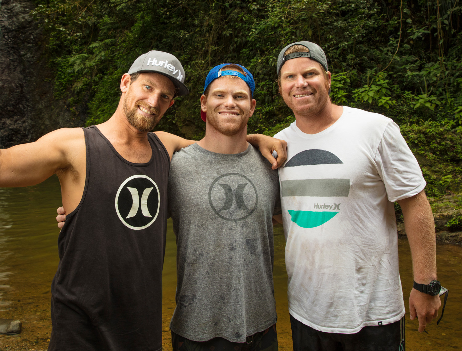 Long Beach residents Will, left, Woody and Cliff Skudin in Puerto Rico in March. Through their nonprofit organization Surf for All, the Skudins and their group of volunteers launched a relief effort to help the island’s Rincon community after Hurricane Maria.