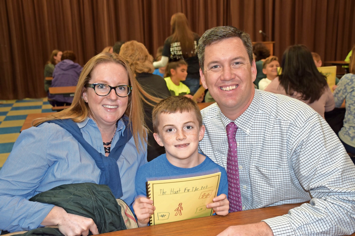 Mandalay Elementary School student Jack McDermott shared his narrative writing piece with parents Aly and Kevin McDermott during the third-grade Personal Narrative Celebration.