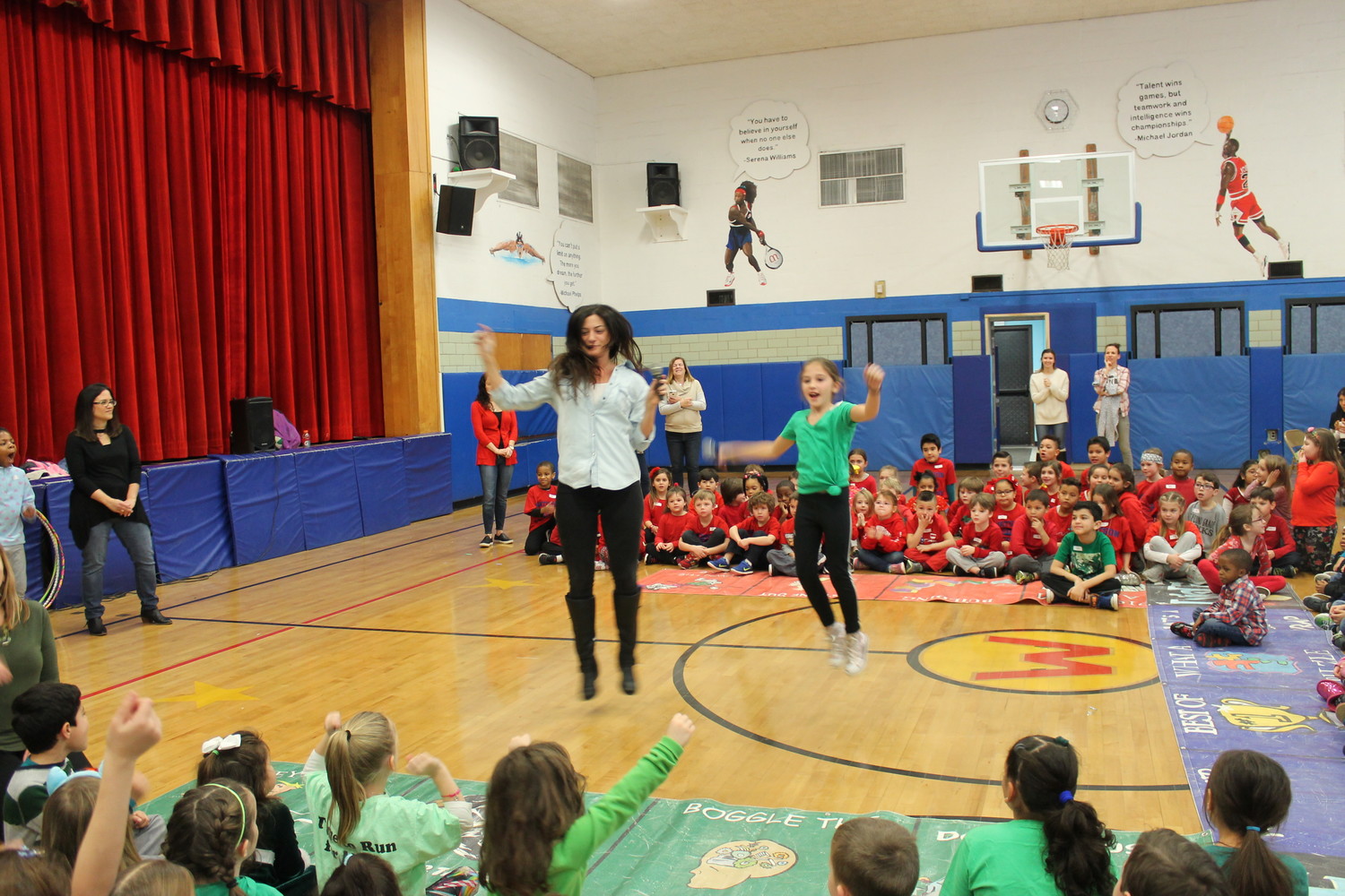 Teaching assistant Blair Borut and student Layla Anisansel dominated the lip-syncing competition.