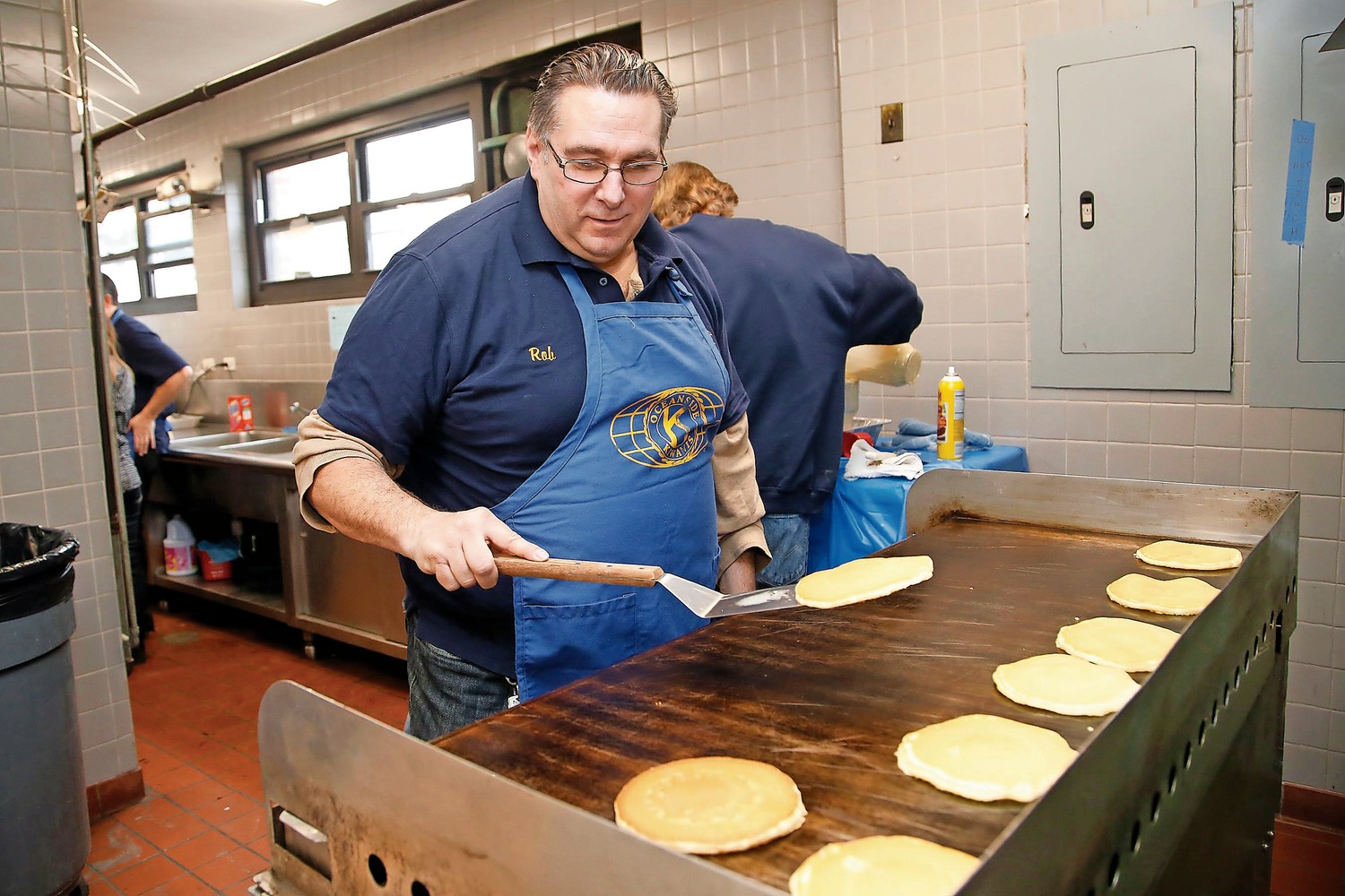 Robert Steinberg, pancake master.