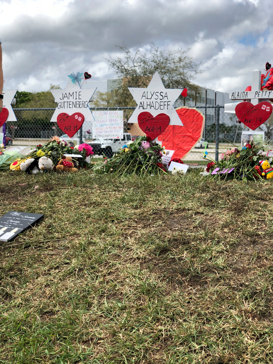 A vigil at Marjory Stoneman Douglas High School after the shooting on Feb. 14 in which 17 people died.
