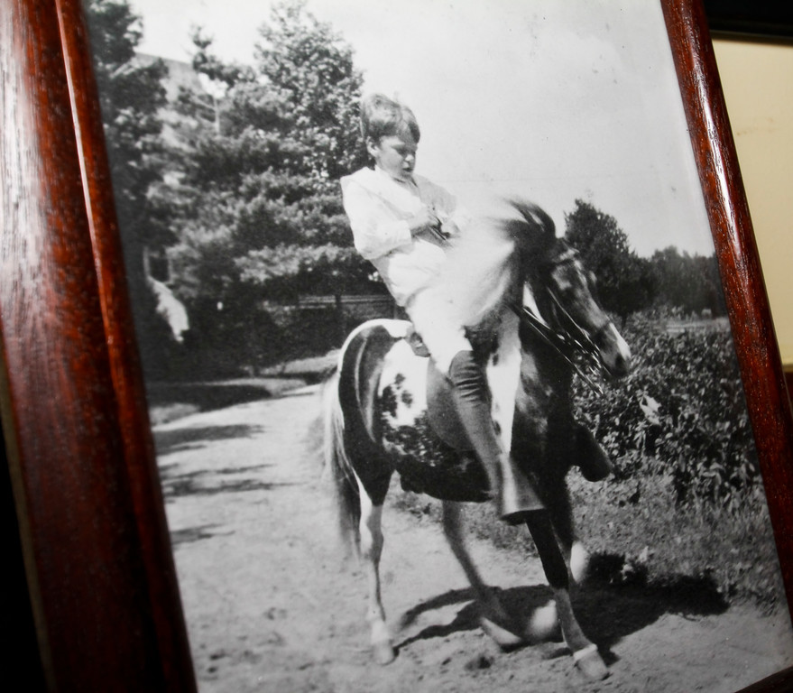A photo of Quentin riding his horse hangs in the Boy's Room. All of the Roosevelt children had a horse.