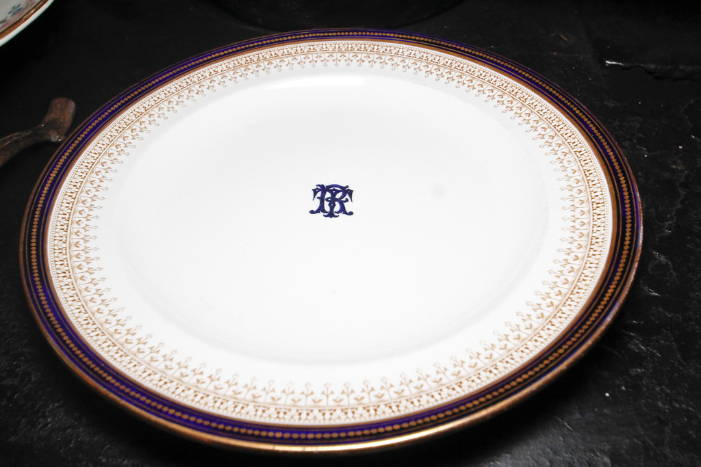 Plates engraved with TR's initials, which the family used while in the White House.