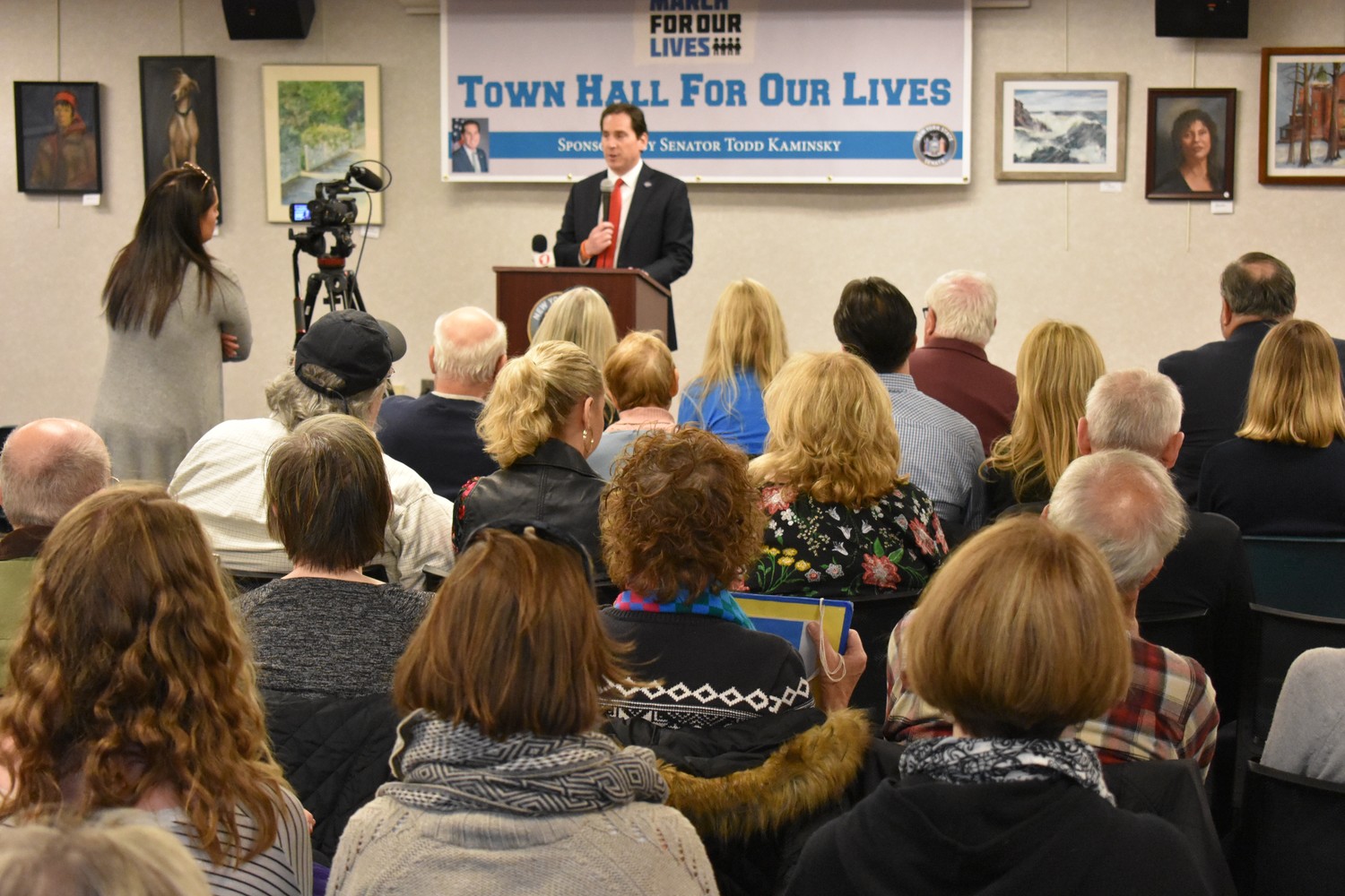 More than 100 people attended the Town Hall For Our Lives event at the Rockville Centre Public Library last Saturday.