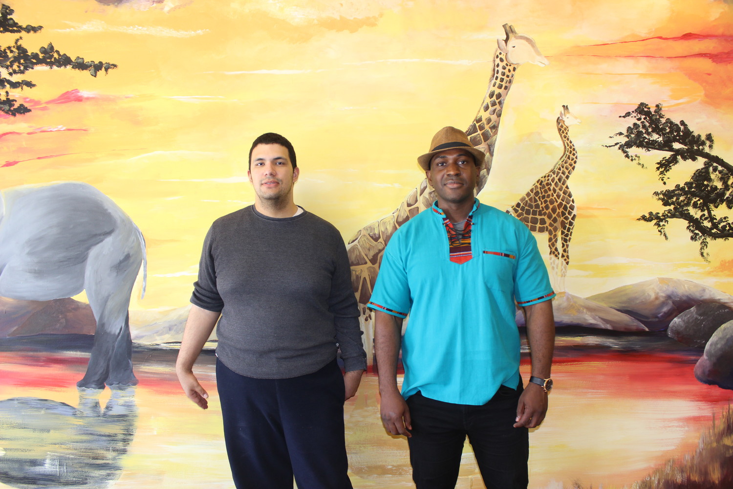 Richard Infante and his mentor Luis Francois painted the wall mural, mostly freehand.